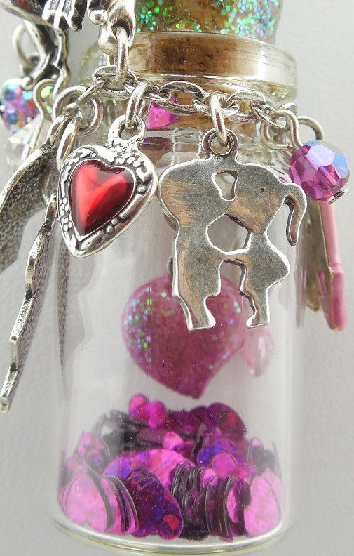 KIRKS FOLLY ~~NEVER RELEASED~~ CUPIDS HEART FANTASY BOTTLE NECKLACE ~~~NEW~~ ST