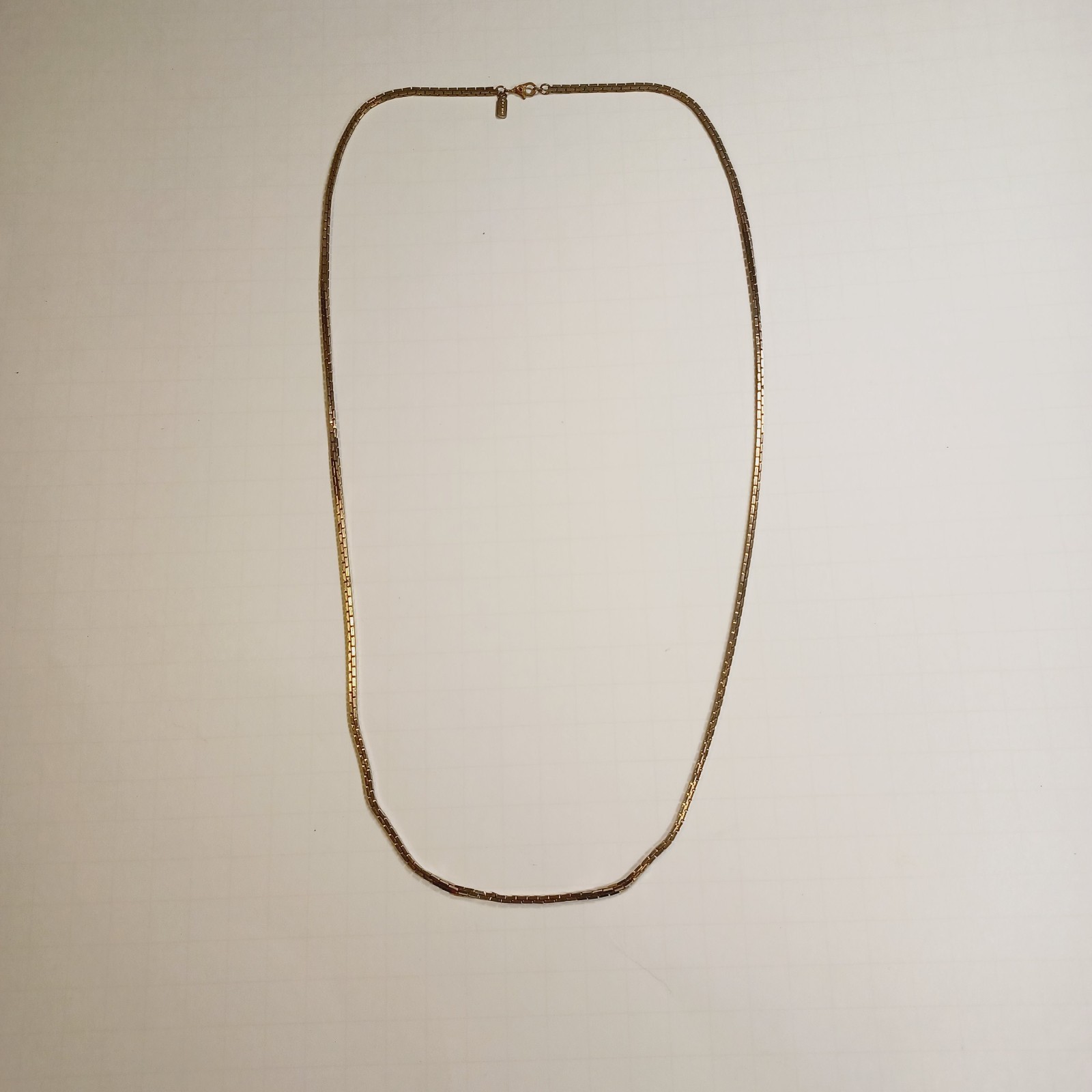 Vintage Monet Gold Tone Venetian Box Chain Necklace Long 31″