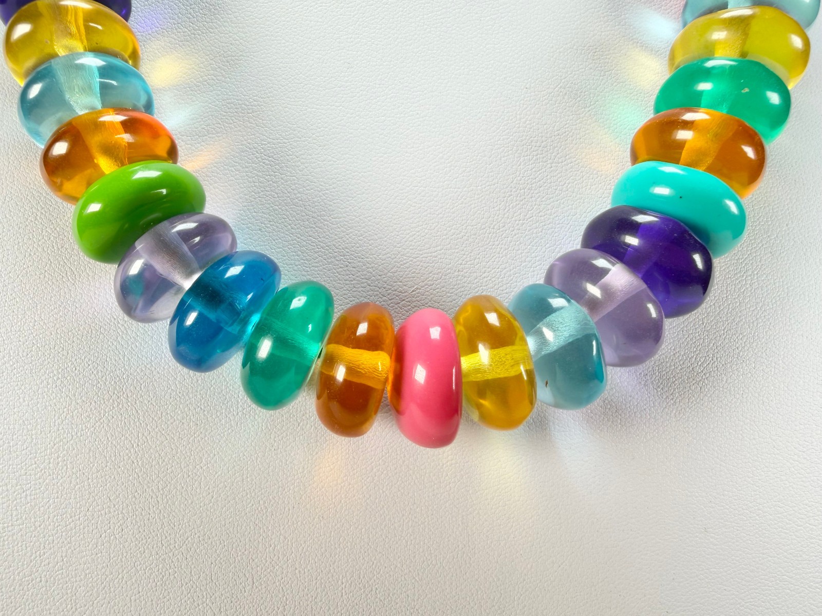 Jackie Brazil “Ana” Transparent Summer Mix Resin Wheels 70cm Necklace ( N0044 )