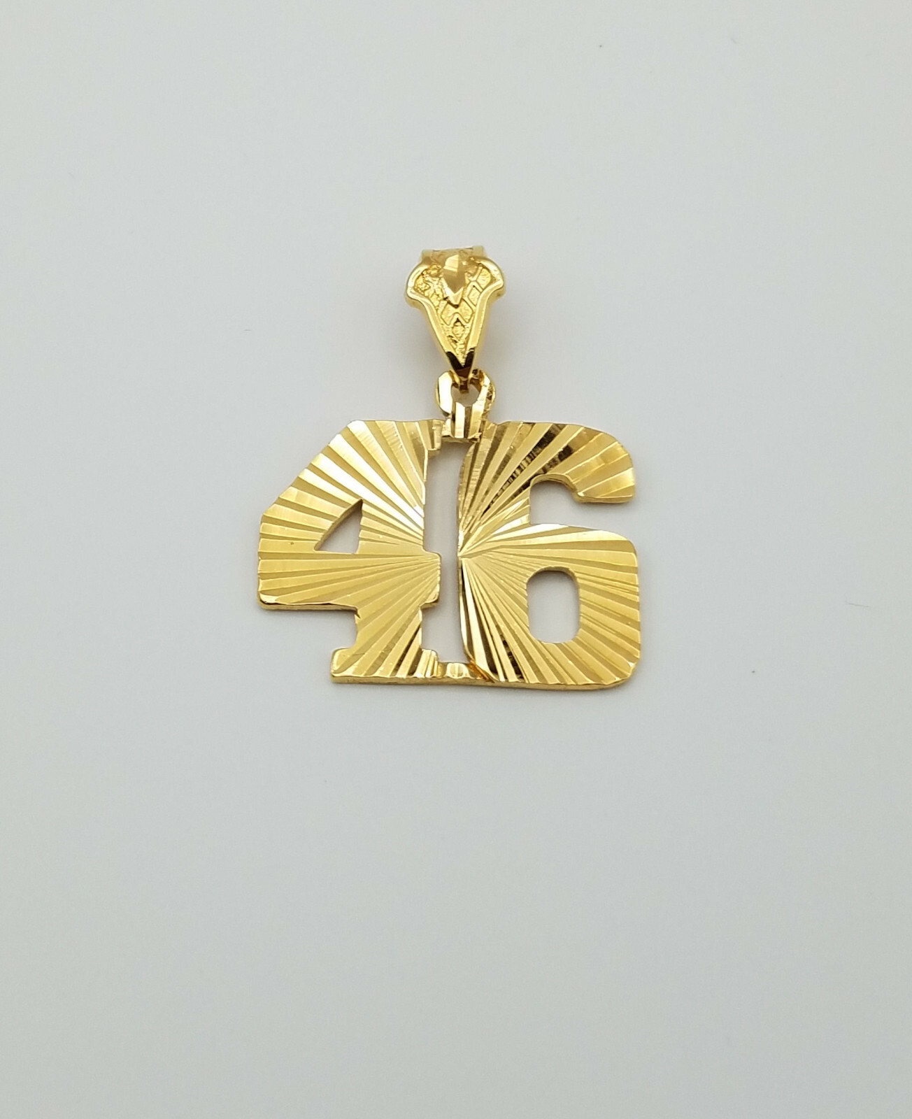 Gold Number Pendant a larger Diamond-Cut 24k GP Jersey Numbers 26-50
