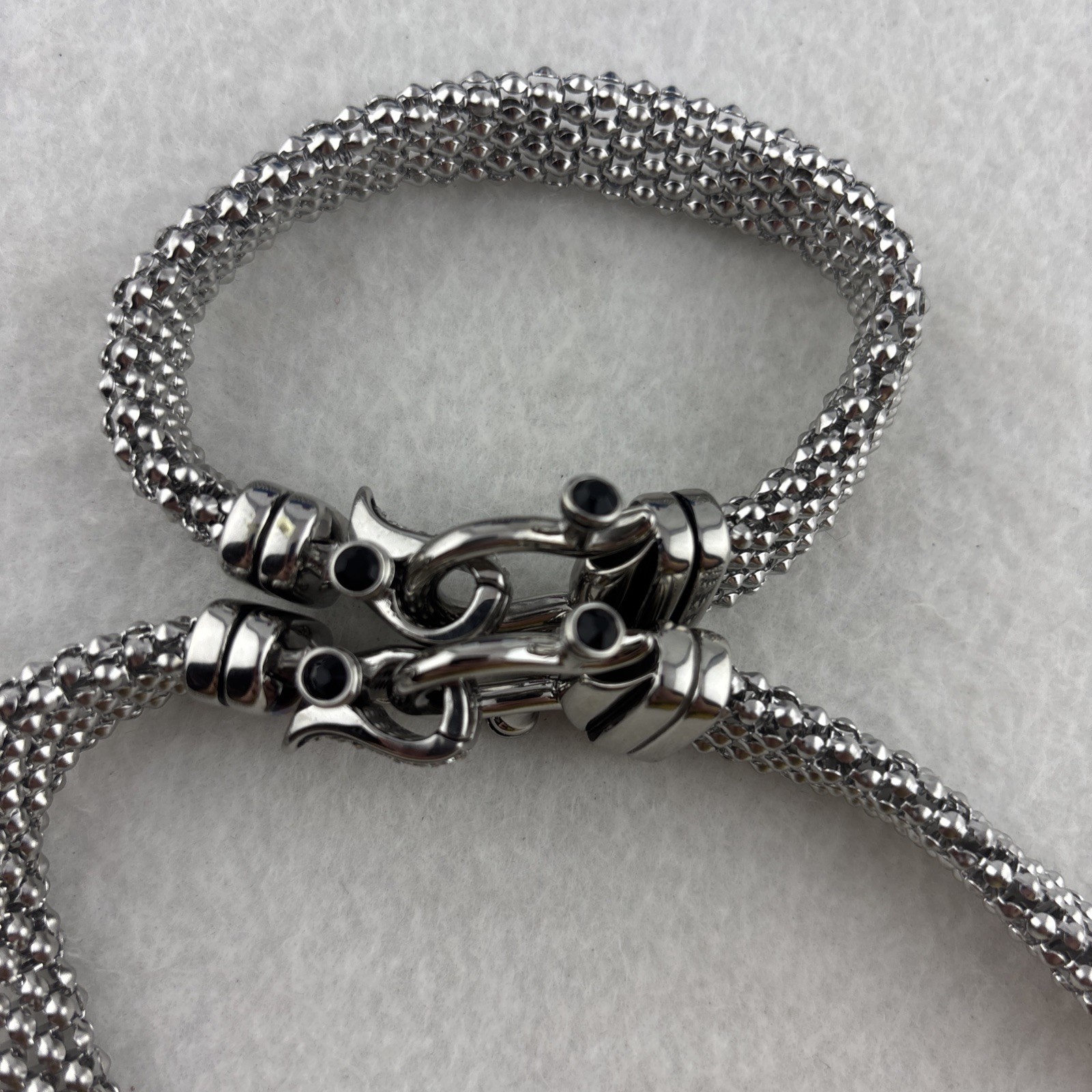 Emma Skye DSMK Stainless Steel Mesh Necklace & Bracelet Set Magnetic Clasp