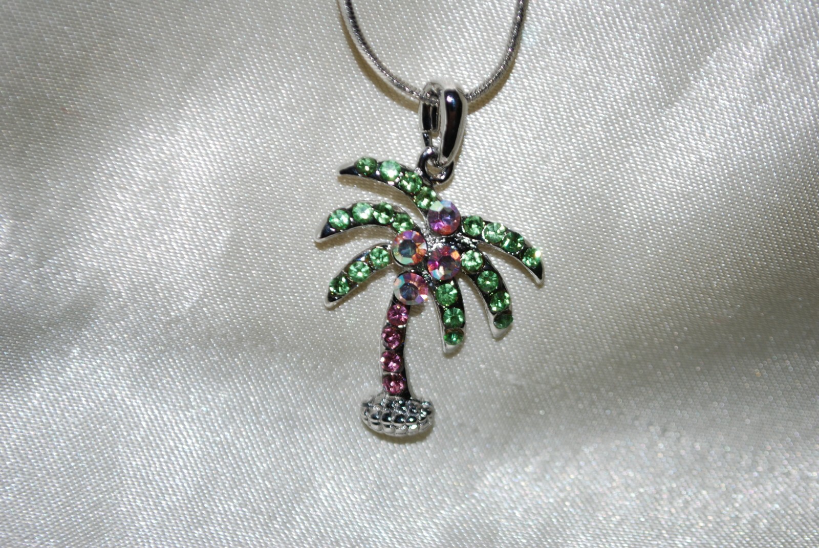 Crystal Palm Tree Pendant Martini Island Tropics Vacation Trip Margarita PT10