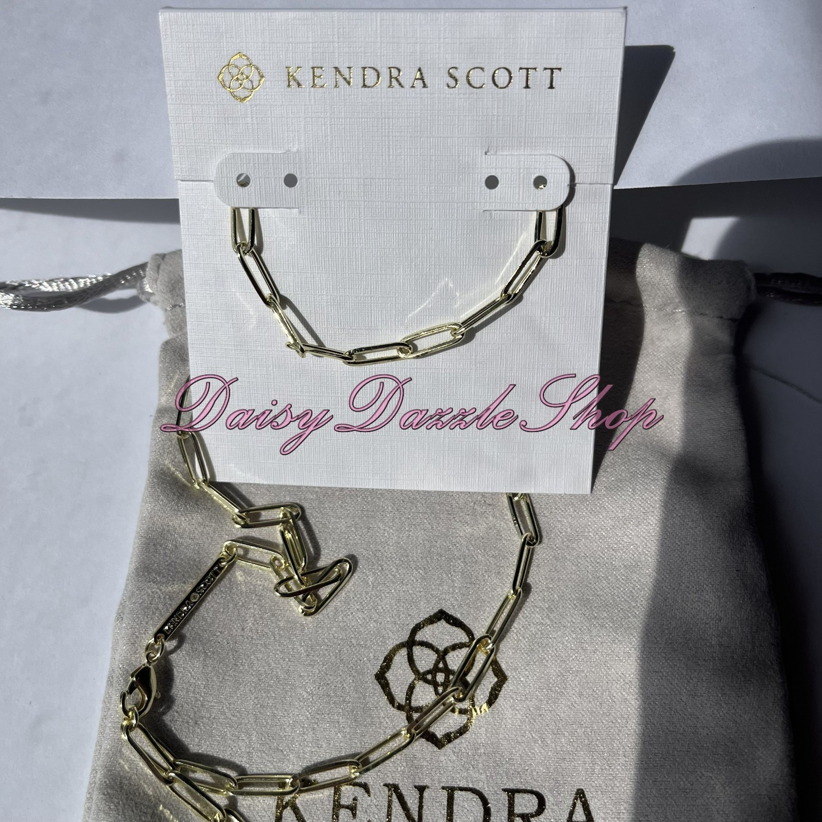 ✨Defective Kendra Scott Courtney Paperclip Necklace Fashion Jewelry Gold New ✨
