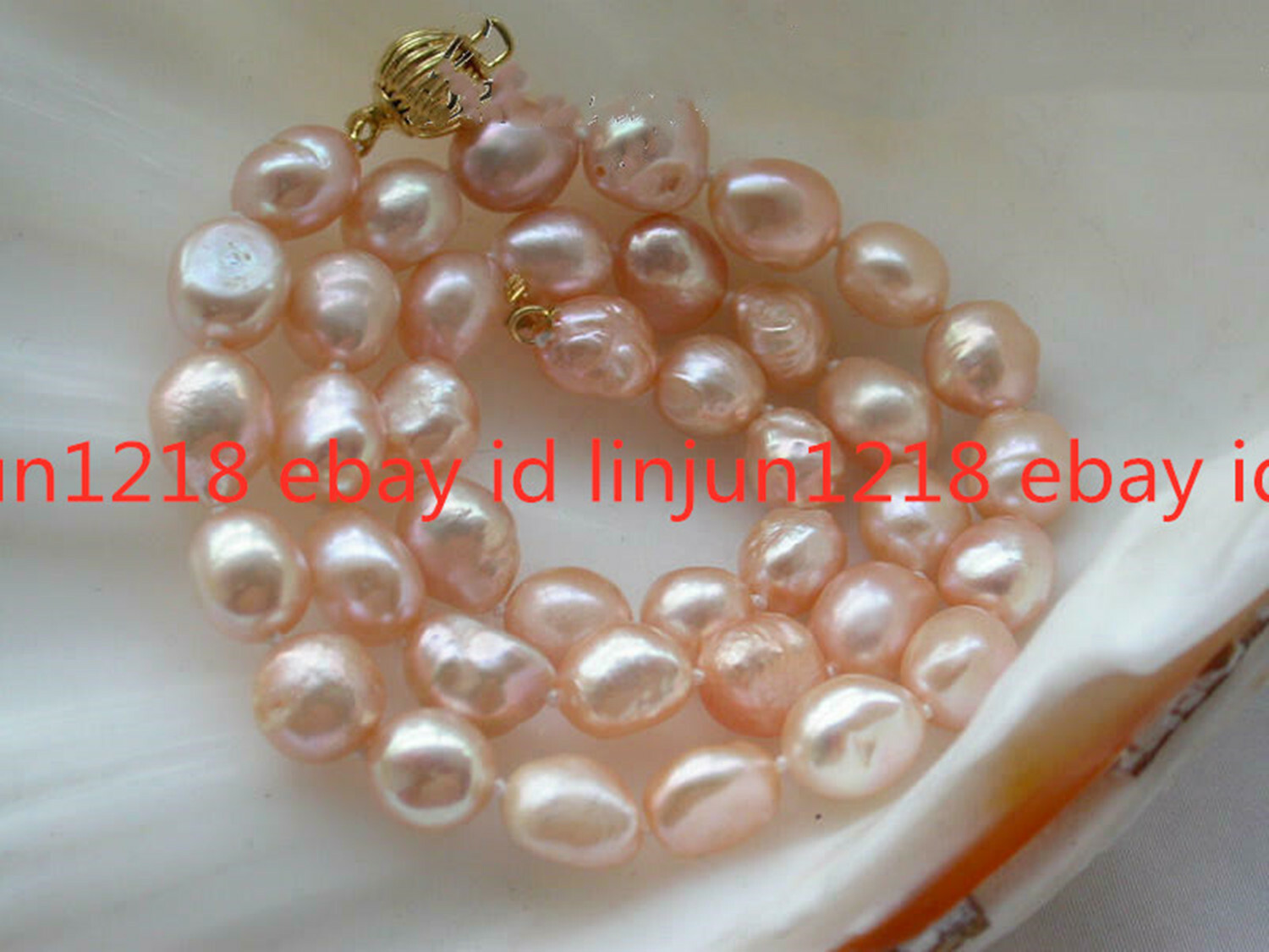 Natural 8-9mm Pink Baroque Freshwater Pearl Necklace 22/24/28/36 in