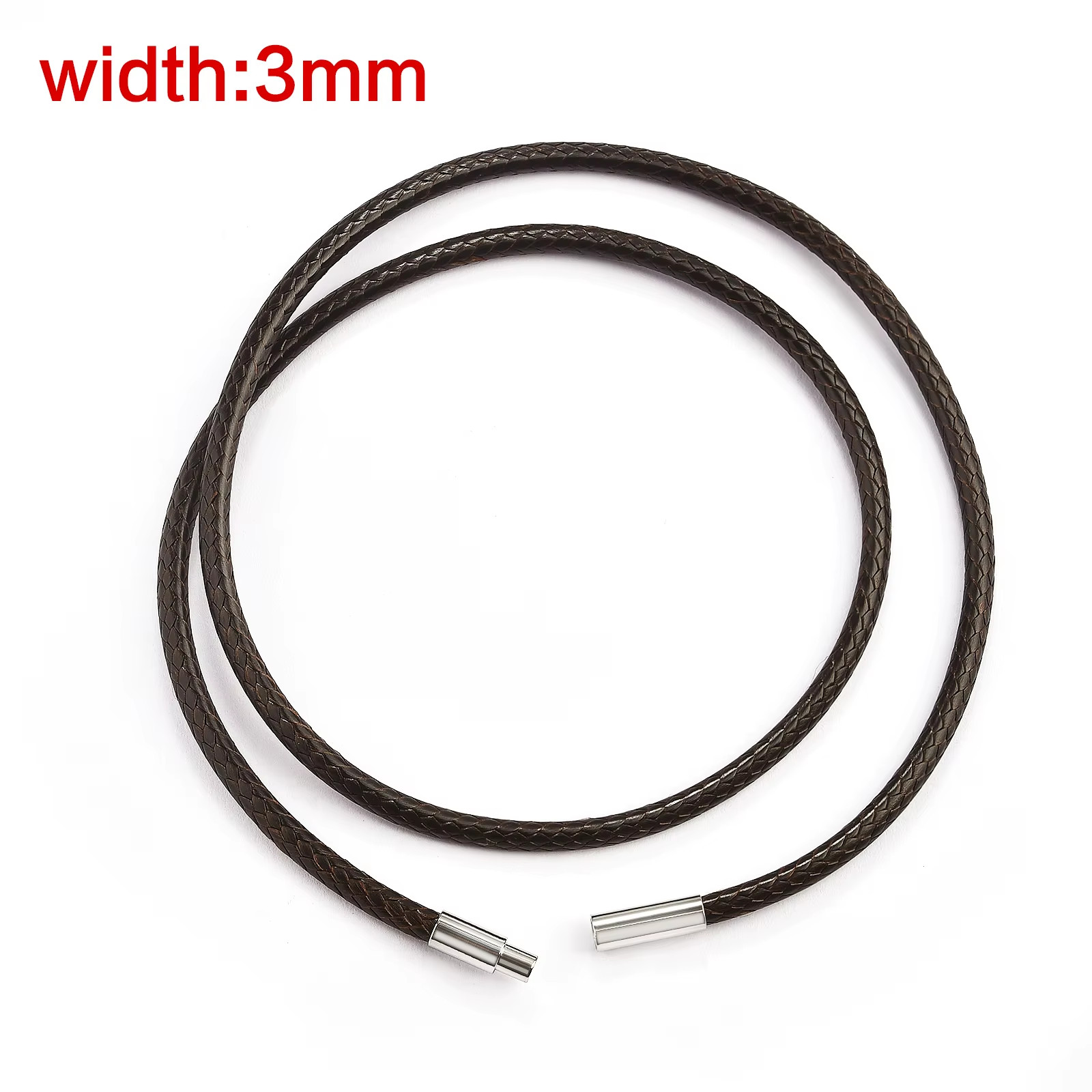 Handmade Leather Chain Necklace 45/50/60cm Stainless Steel Clasp UK