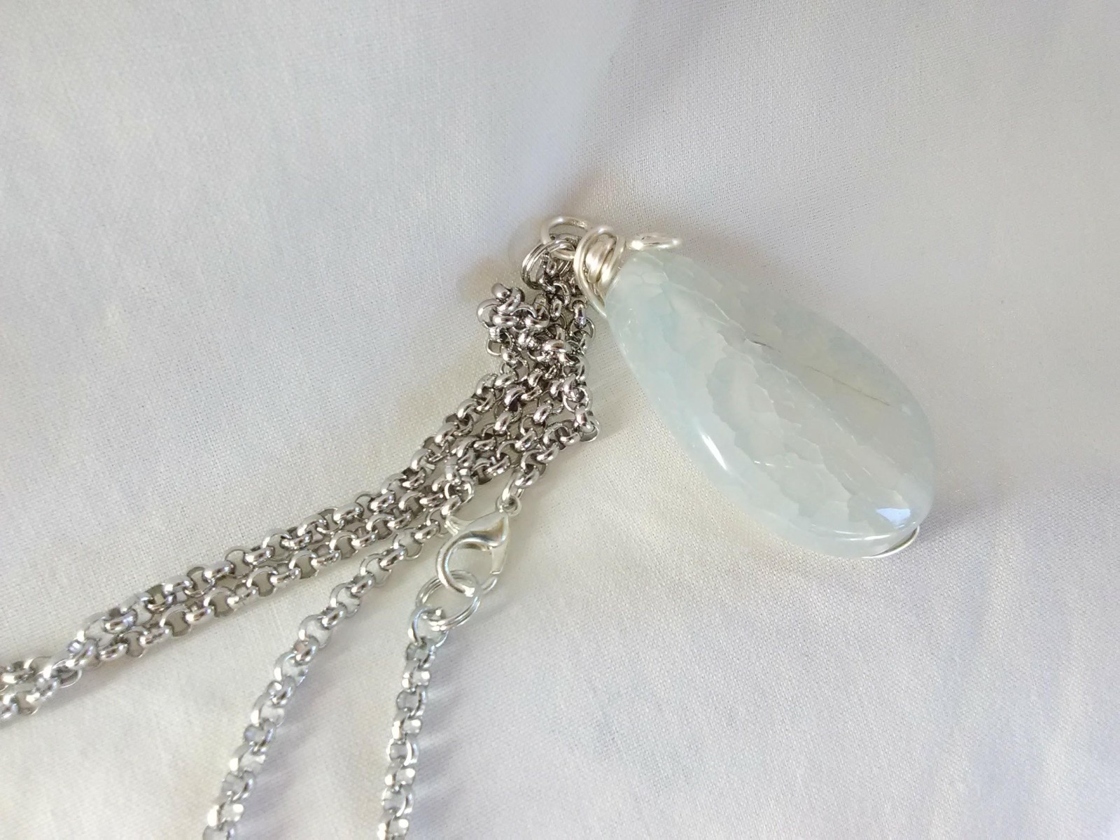 Boho Semi-precious Stone Pendant Necklace 24″ Women’s Jewelry US Seller Gift
