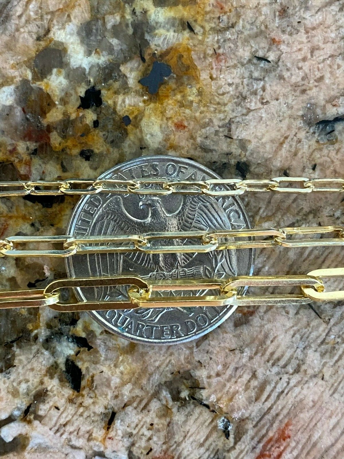 14k Gold Plated Solid 925 Sterling Silver Paperclip Rolo Chain Necklace