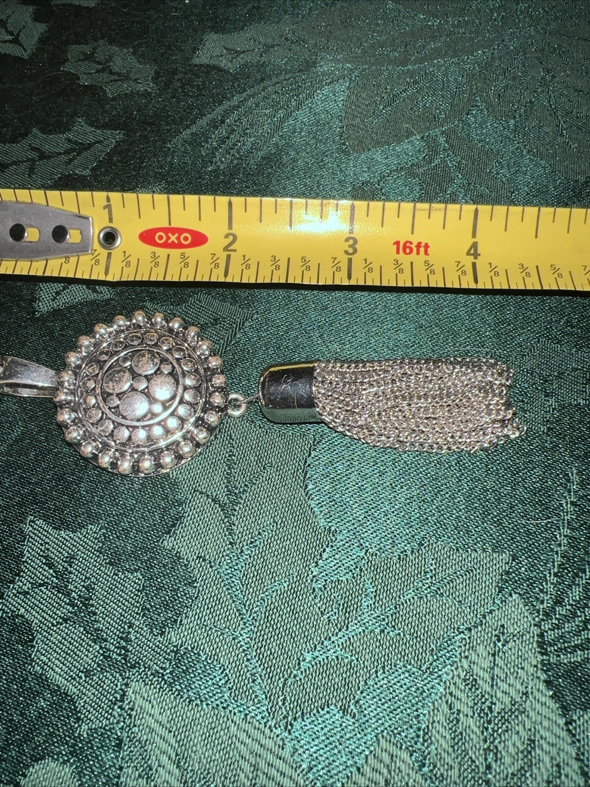 Lot Of 2 RMN Roman SILVERTONE Pendants Owl Tassel Medallion