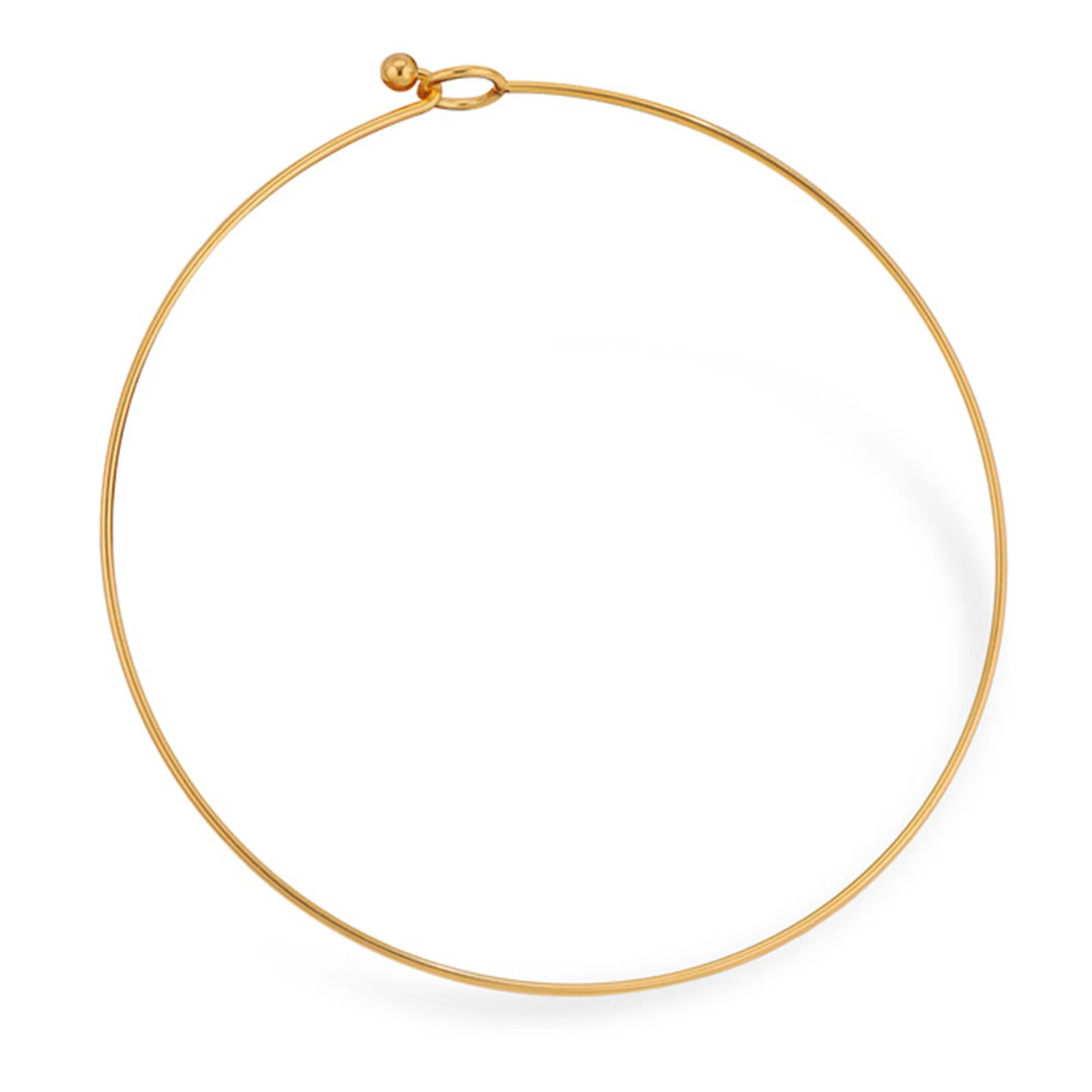 Collar Necklace Stainless Steel 43cm Openable Cuff Round Wire DIY Jewelry