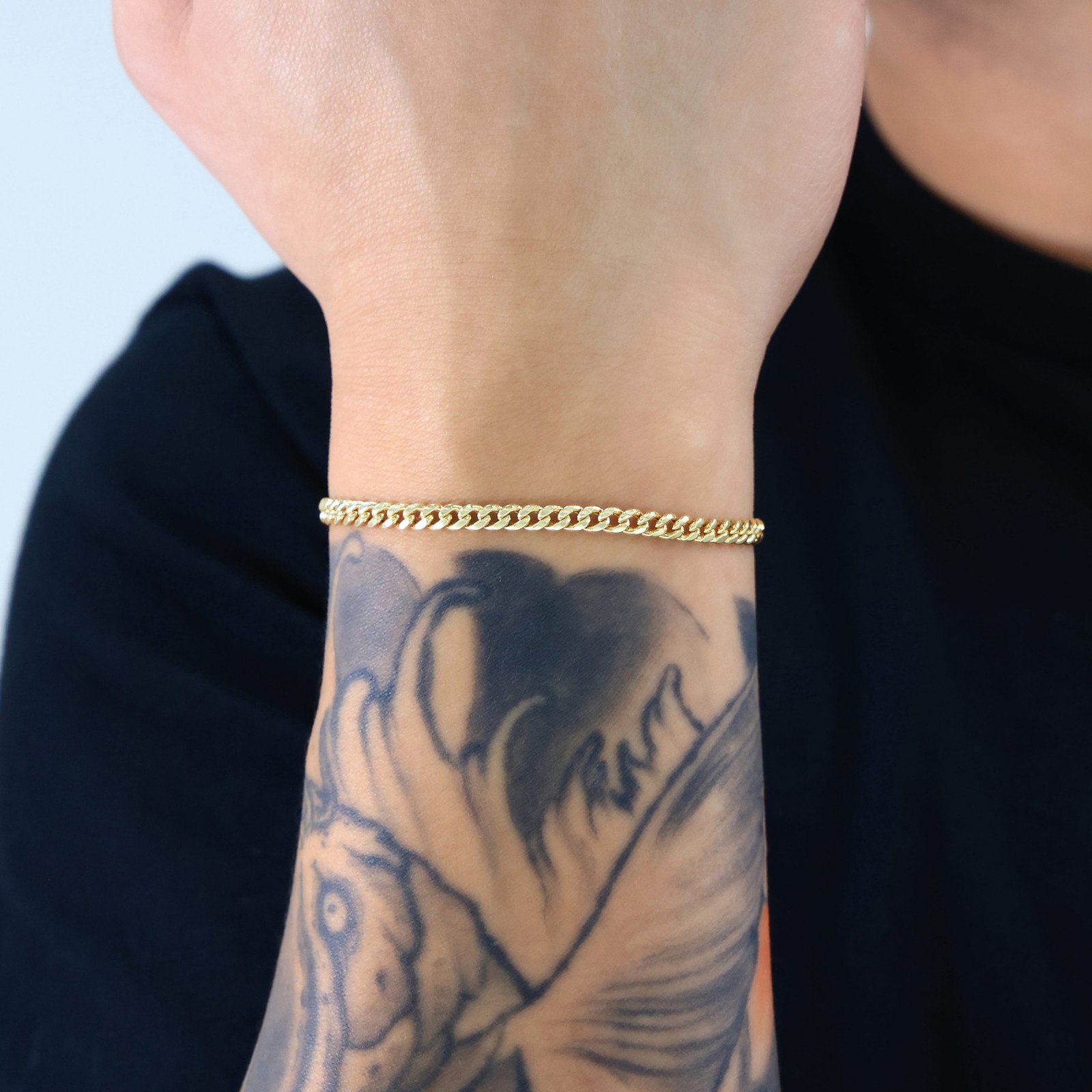 10K Yellow Gold 4.5mm Miami Cuban Lightweight Chain Bracelet Mens Womens 7″ -9″