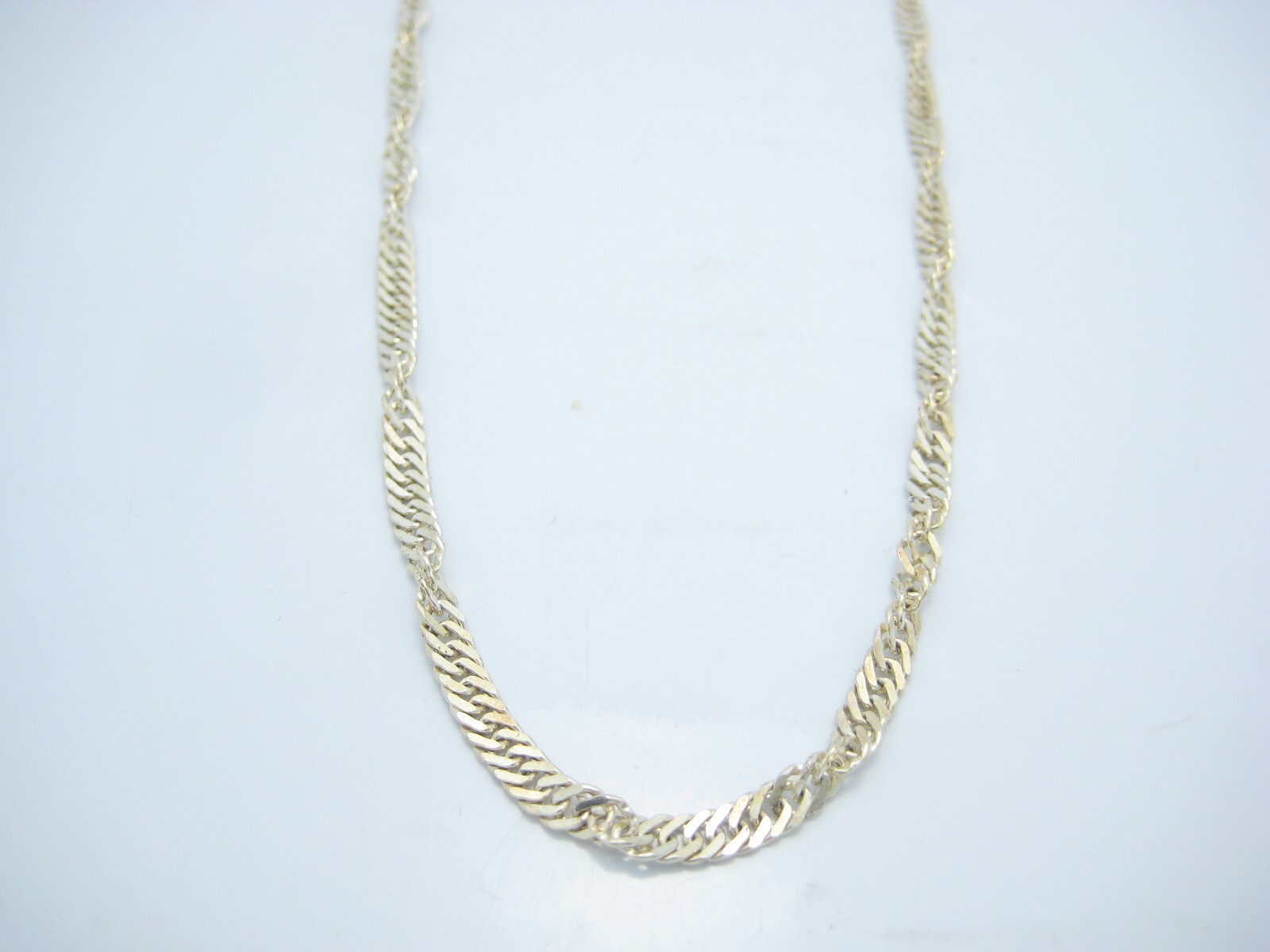 Sterling Silver 3.3mm Flat Curb Link Chain Link Necklace 18″