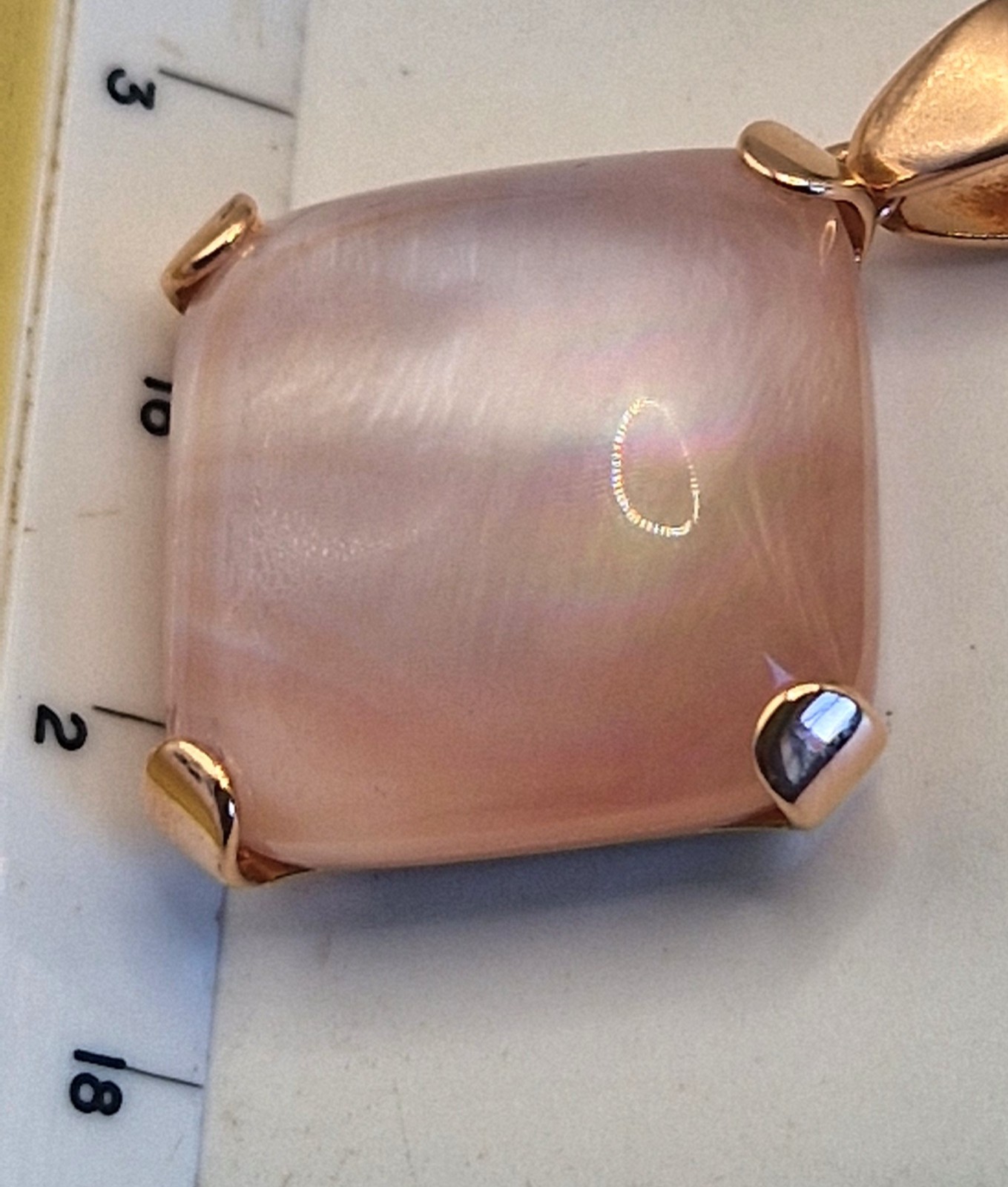 Milor Italy Bronze Necklace • Pink Mother of Pearl Pendant • Signed Italy