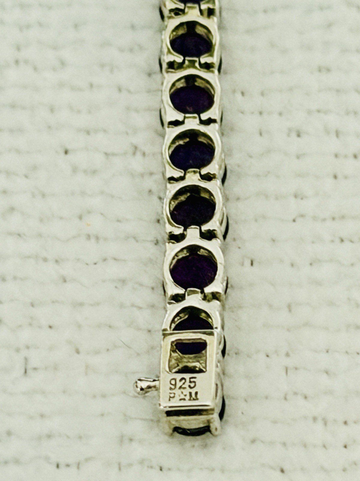 NWOT Italy 925 Sterling Silver Amethyst Heart Necklace, Bracelet & Earring Set