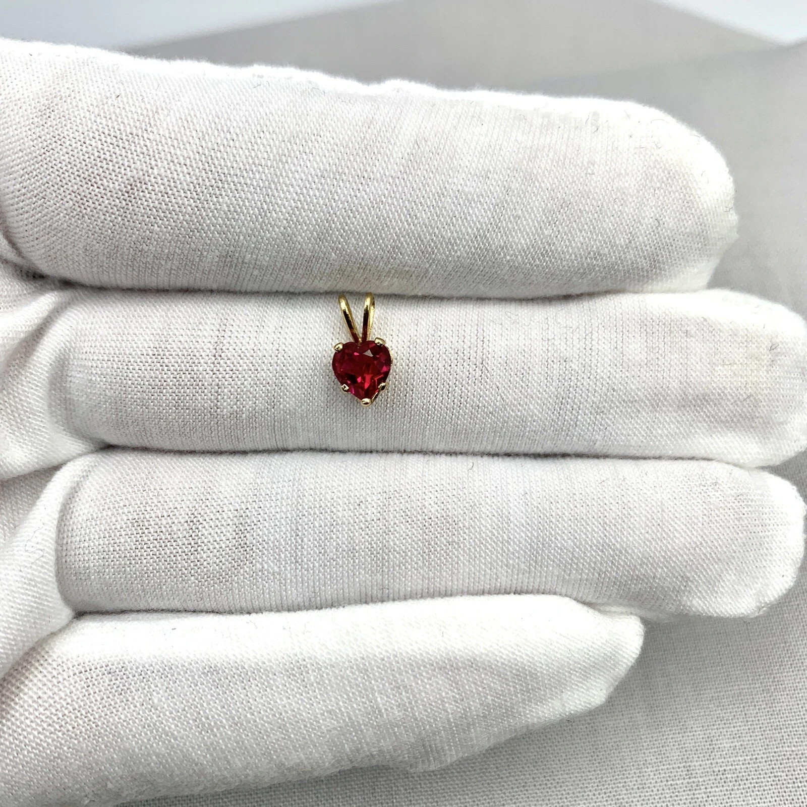 Lab Created Red Ruby 2Ct Heart Cut 14K Yellow Gold Plated Women’s Heart Pendant