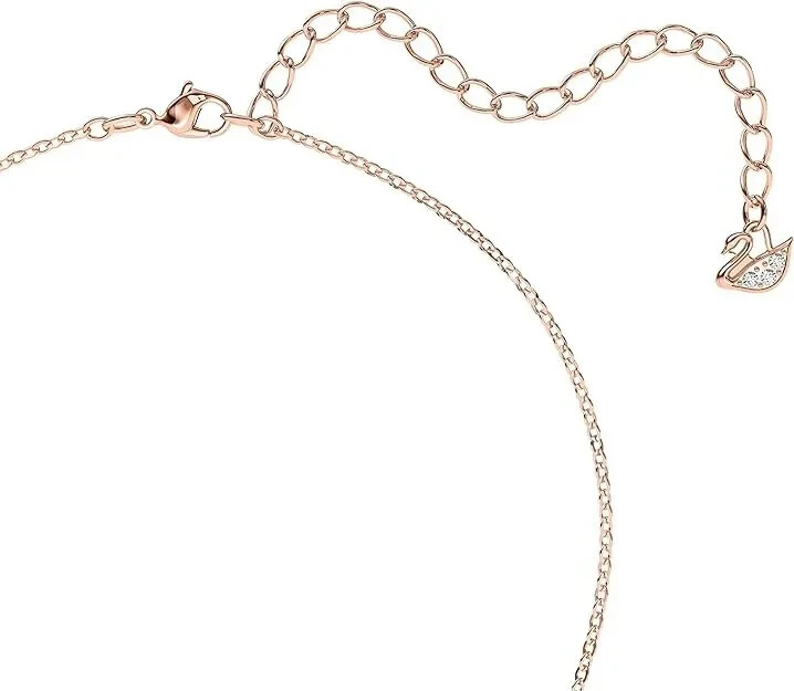 Genuine Swarovski Crystal ICONIC SWAN Pendant Swan Black, Rose gold 5204134
