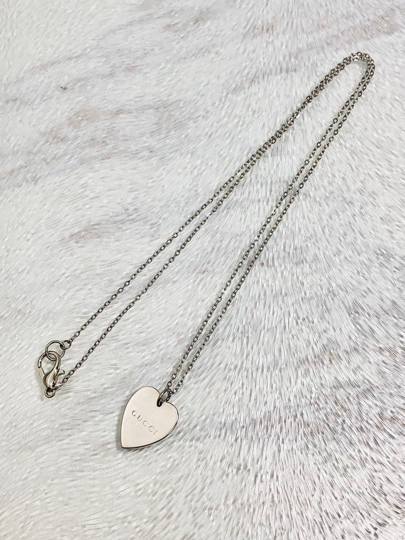 Excellent GUCCI Pendant Top, 925 Sterling Silver + Aftermarket Thin Chain,