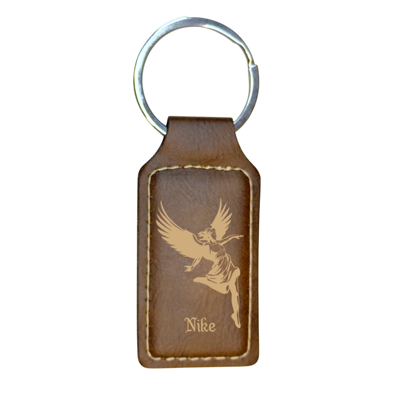 Keychain – Rectangle – Nike Goddess of Victory – Leather