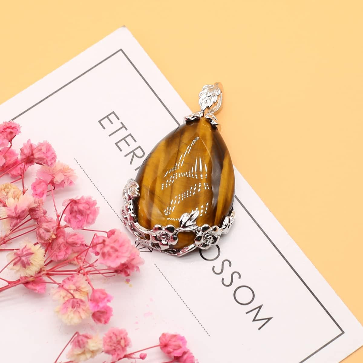Natural Stone Pendants Waterdrop Shape 30x40mm random 5pc