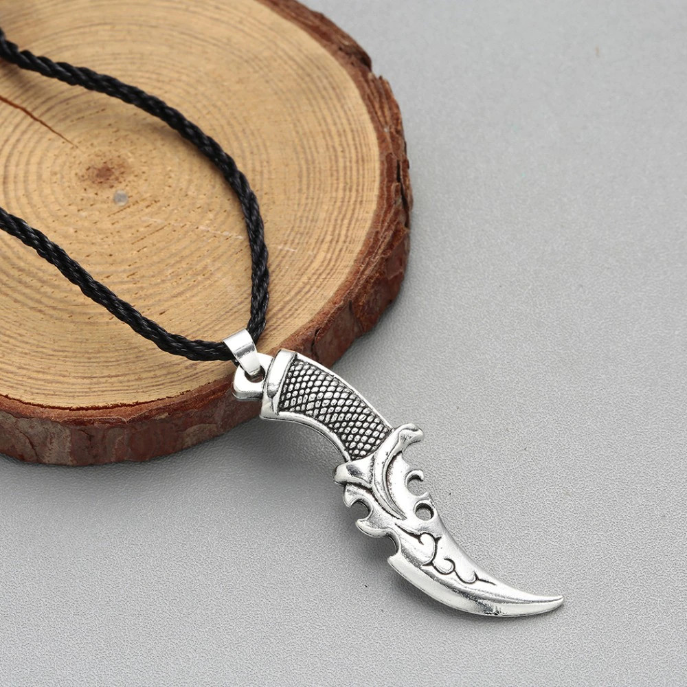 Men’s Fashion Jewelry Vintage Silver Dagger Viking Slavic Pendant Necklace 1-153