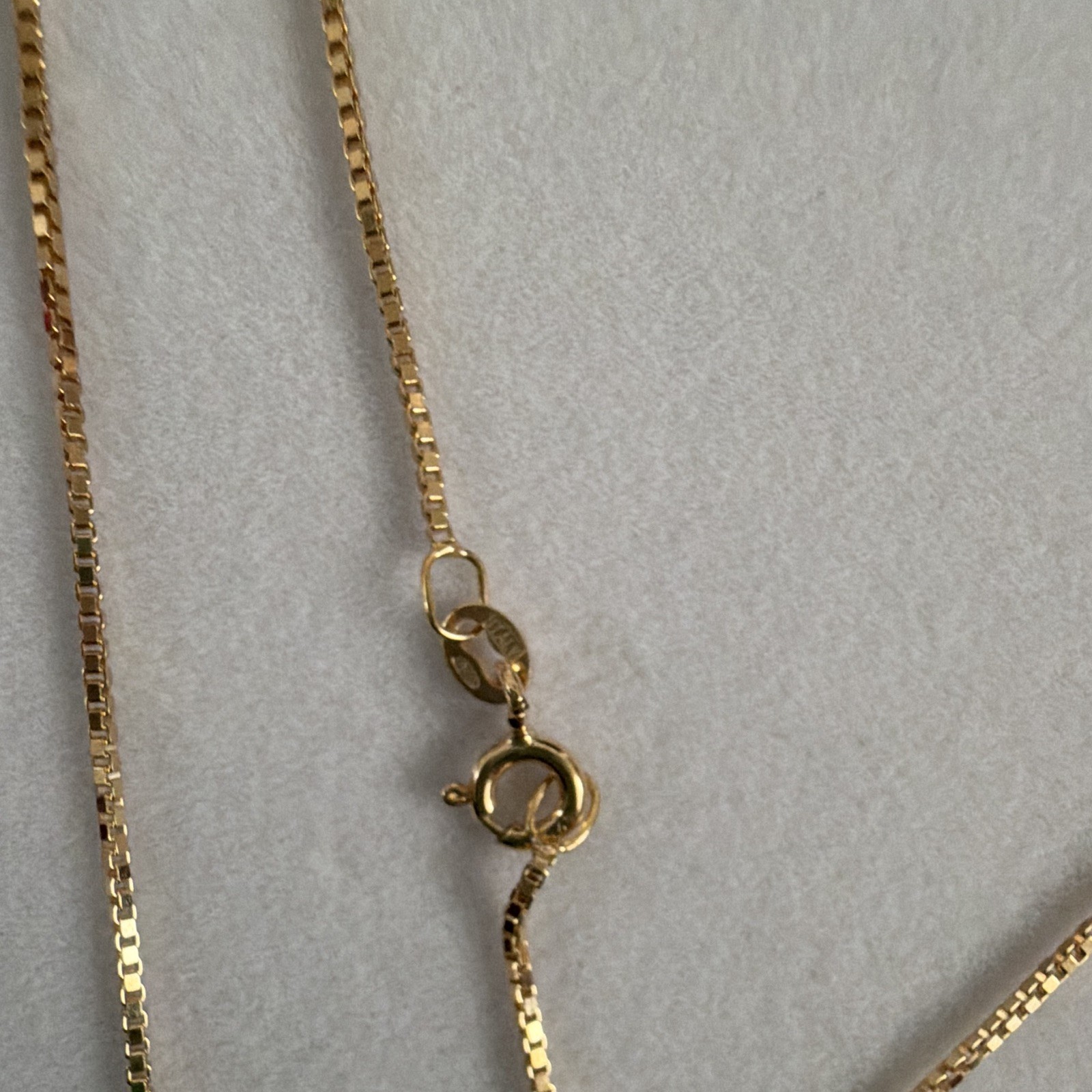 925 sterling silver Gold plated Box Chain Necklace, Spring Ring Clasp, No Stone