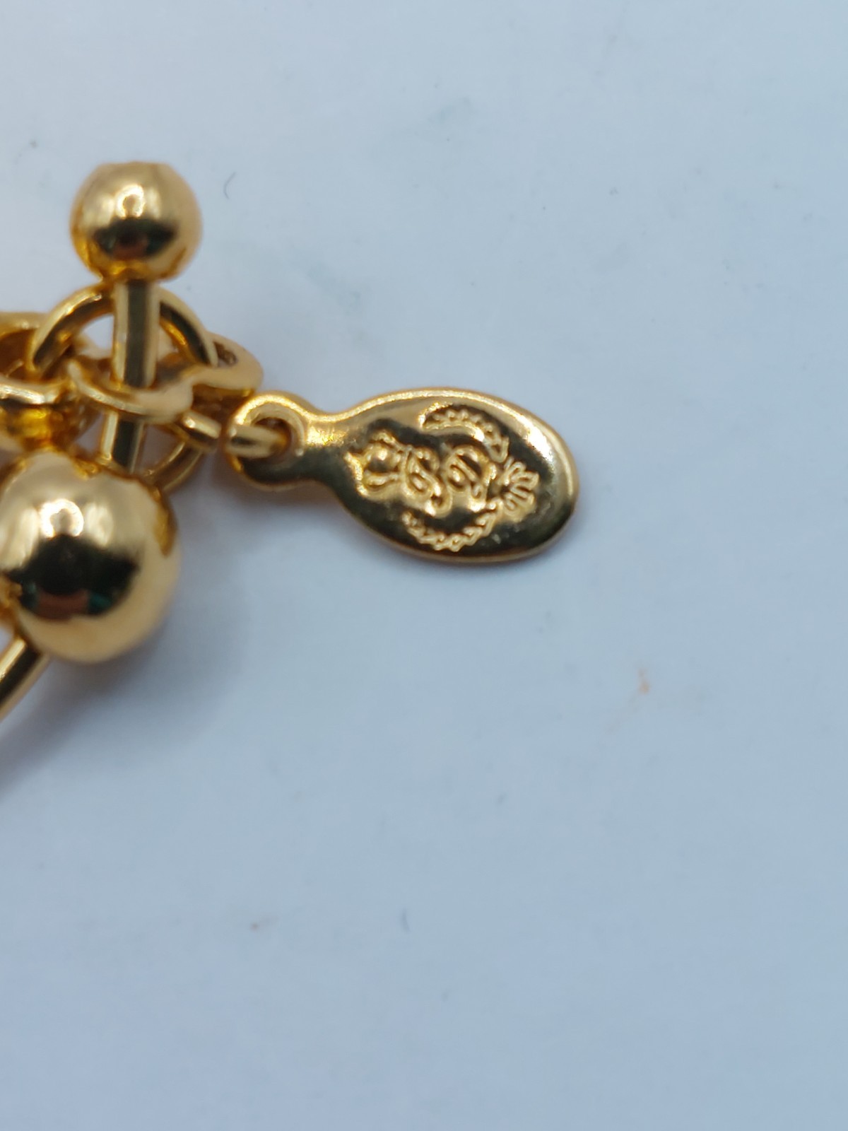 Gold Tone Wavy Ball Necklace Premier Designs Vintage Retired 2005 Flawless