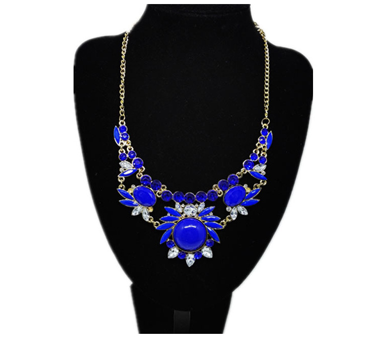 Fashion Women Gold-tone Flower Statement Choker Necklace P11
