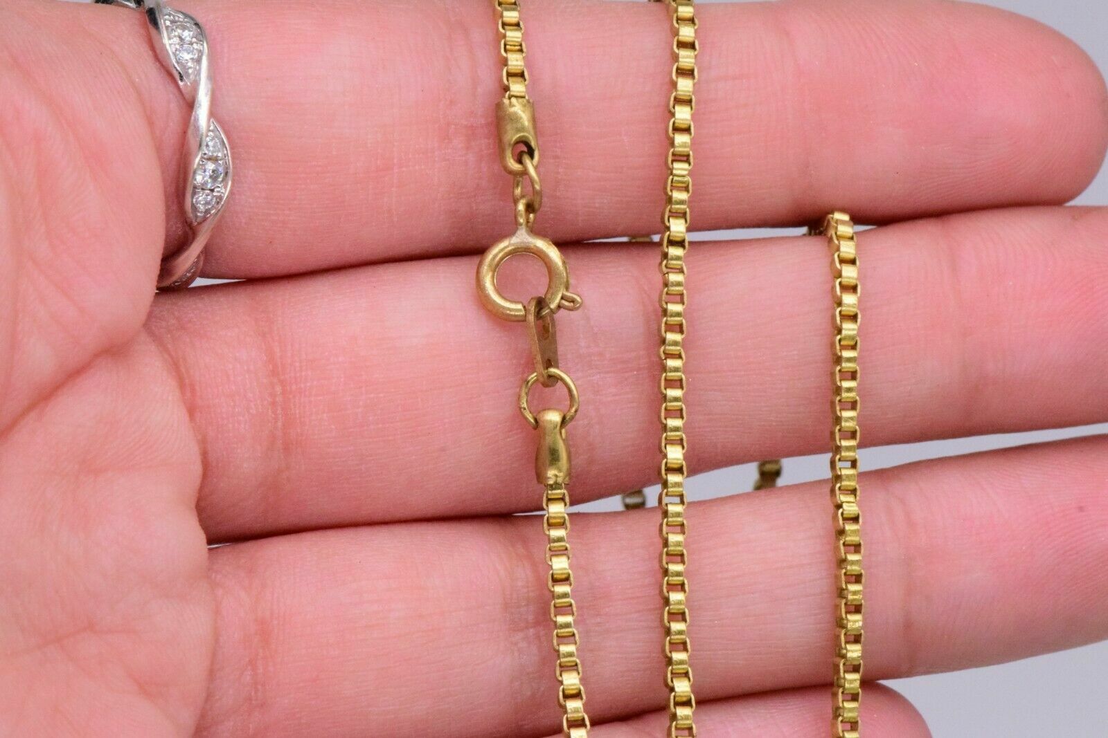 Raw Brass Box Chain 2 mm Venetian Chain Necklace 18″