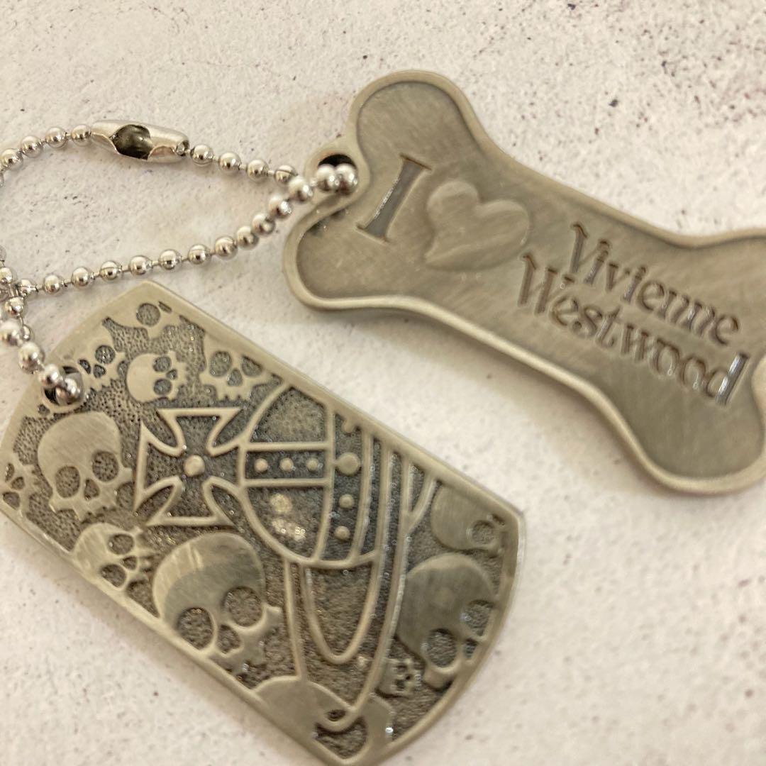 Vivienne Westwood Necklace Dock Tag Plate Silver w/drawstring