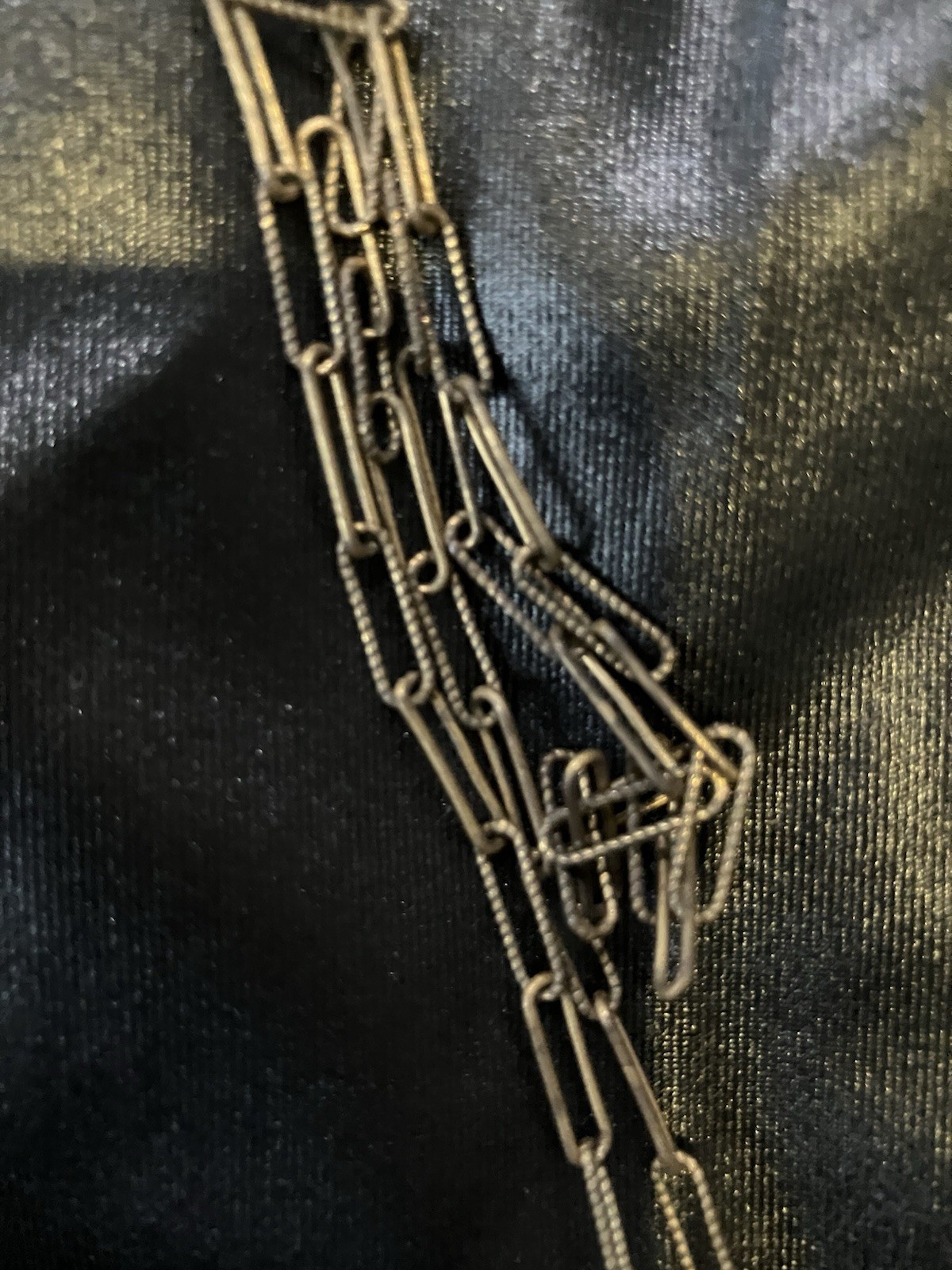 Air & Anchor Brass Paper Clip Cuff Keeper Necklace Tiger Eye Holder Necklace