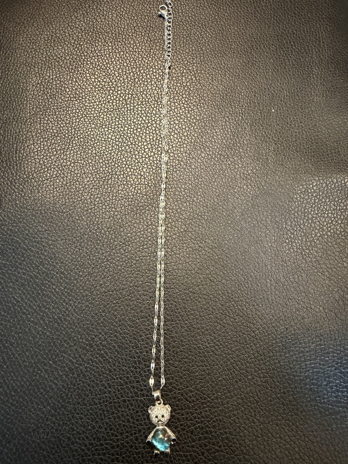 Stainless Steel Teddy Bear on a 16″ Silvertone Necklace