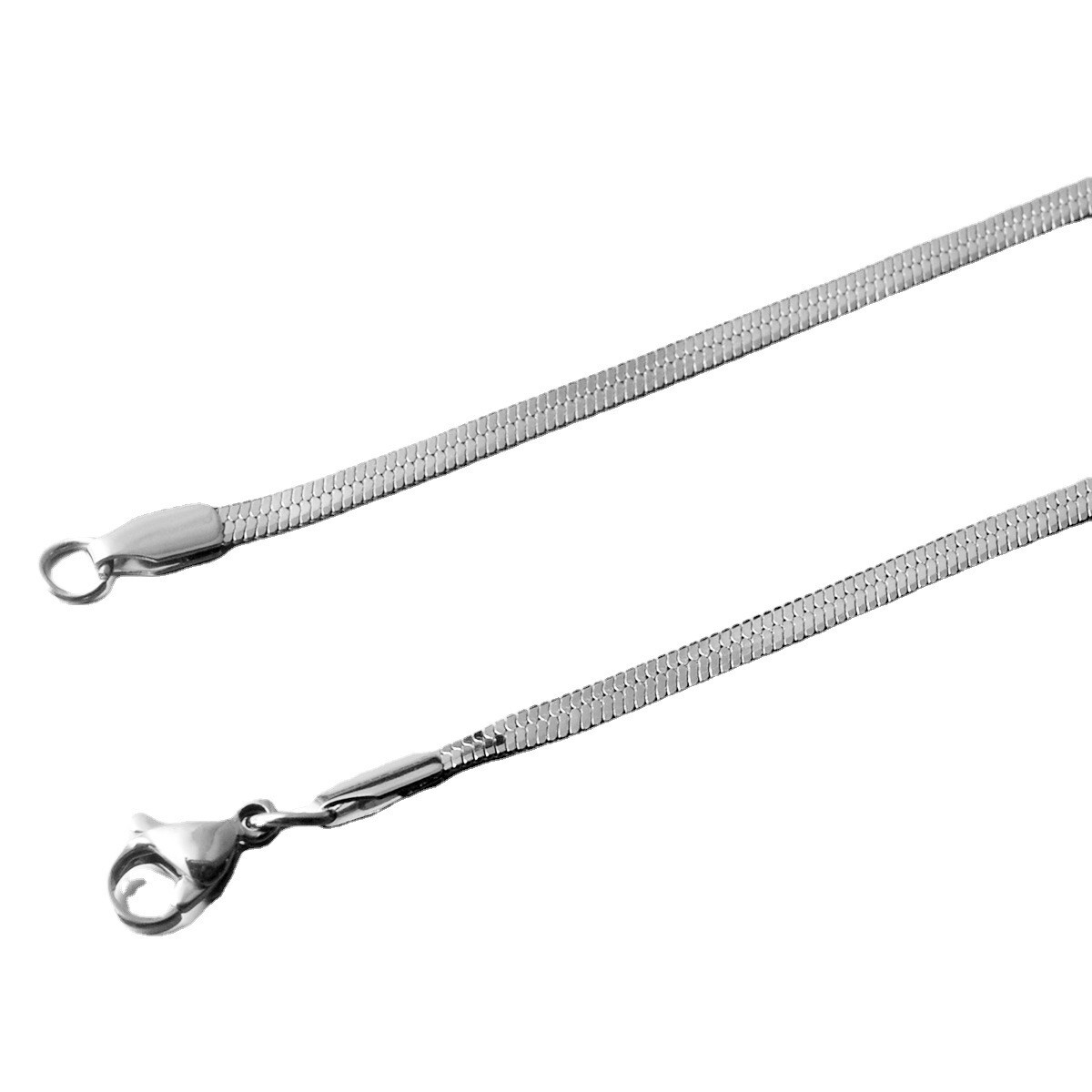 Wholesale New Stainless Steel Silver Gold 3MM Flat Snake Chain Necklace 16″- 24″