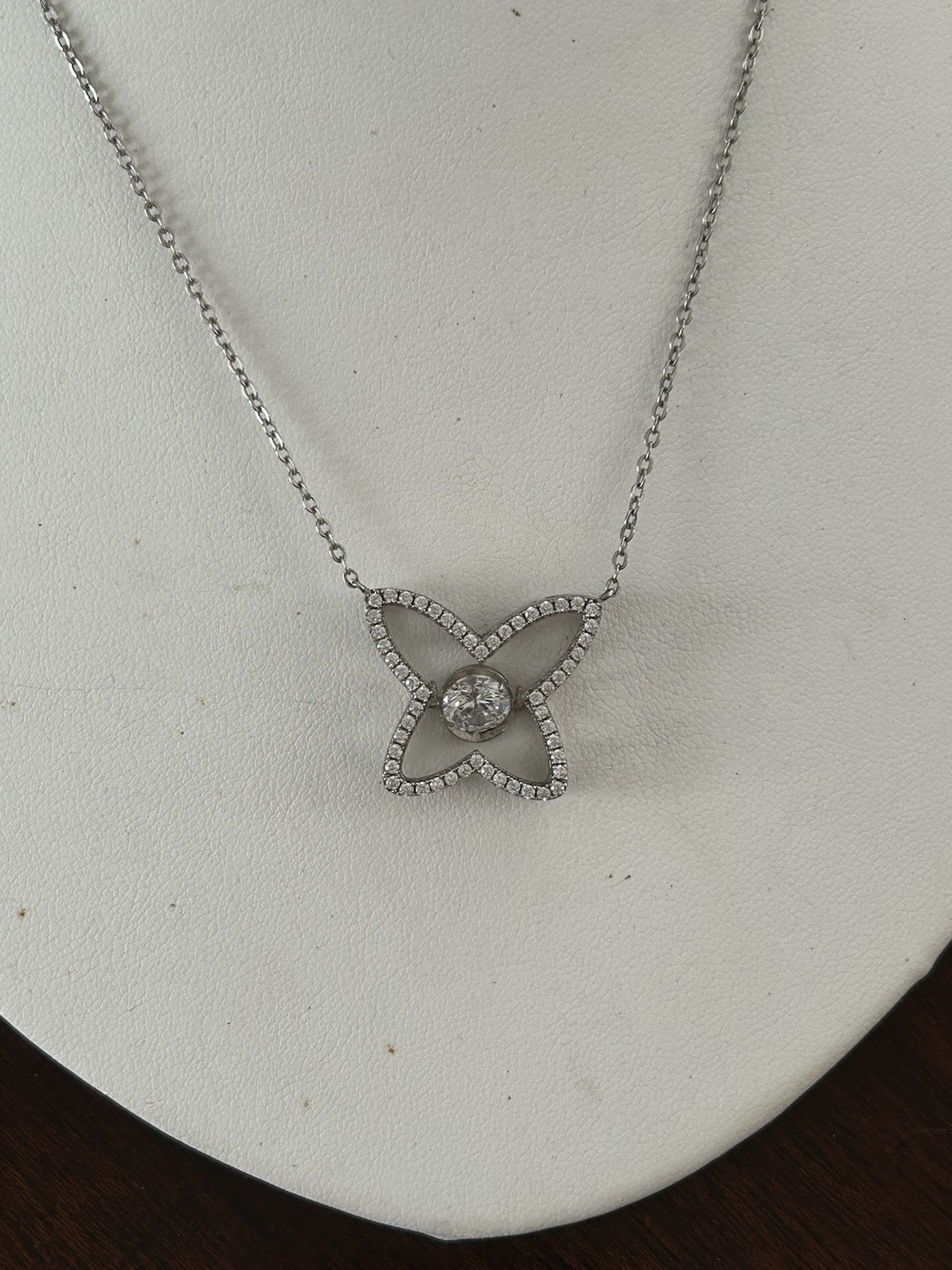 Lab Created Butterfly Necklace with Cubic Zirconia