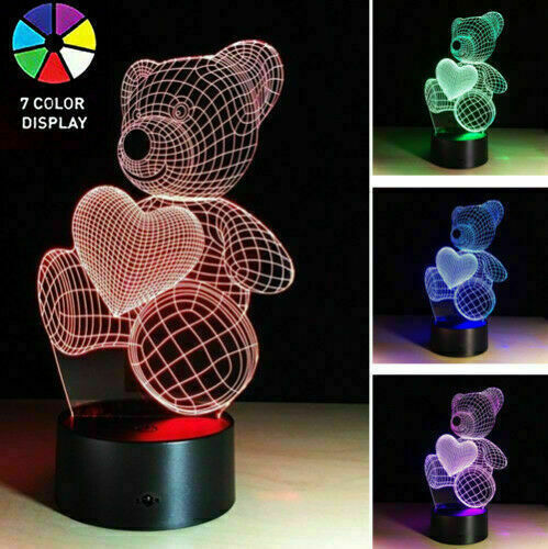 LED Light Gift Fit Her Girlfriend Wife Woman Mom Love Teddy Bear Decor and Hea