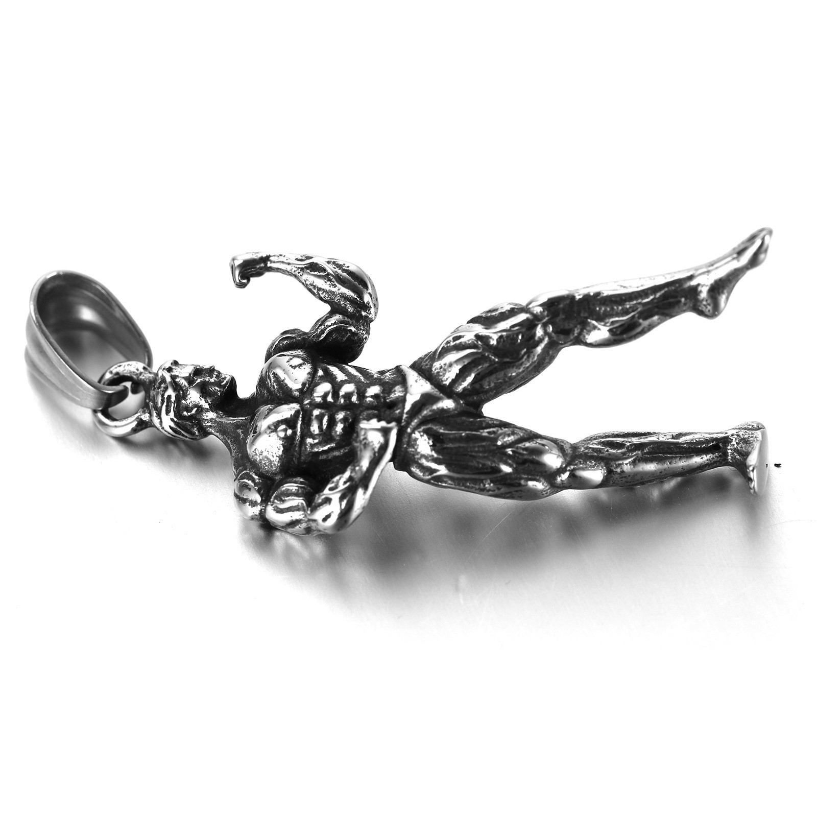 Mens Stainless Steel Fitness Workout Bodybuilding Pendant Necklace Chain Jewelry