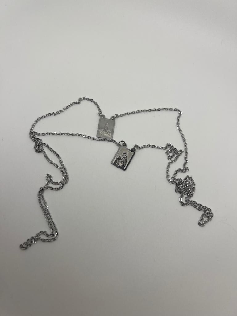 Stainless Steel Scapular Necklace Our Jesus 20inches silver Daily Female Male