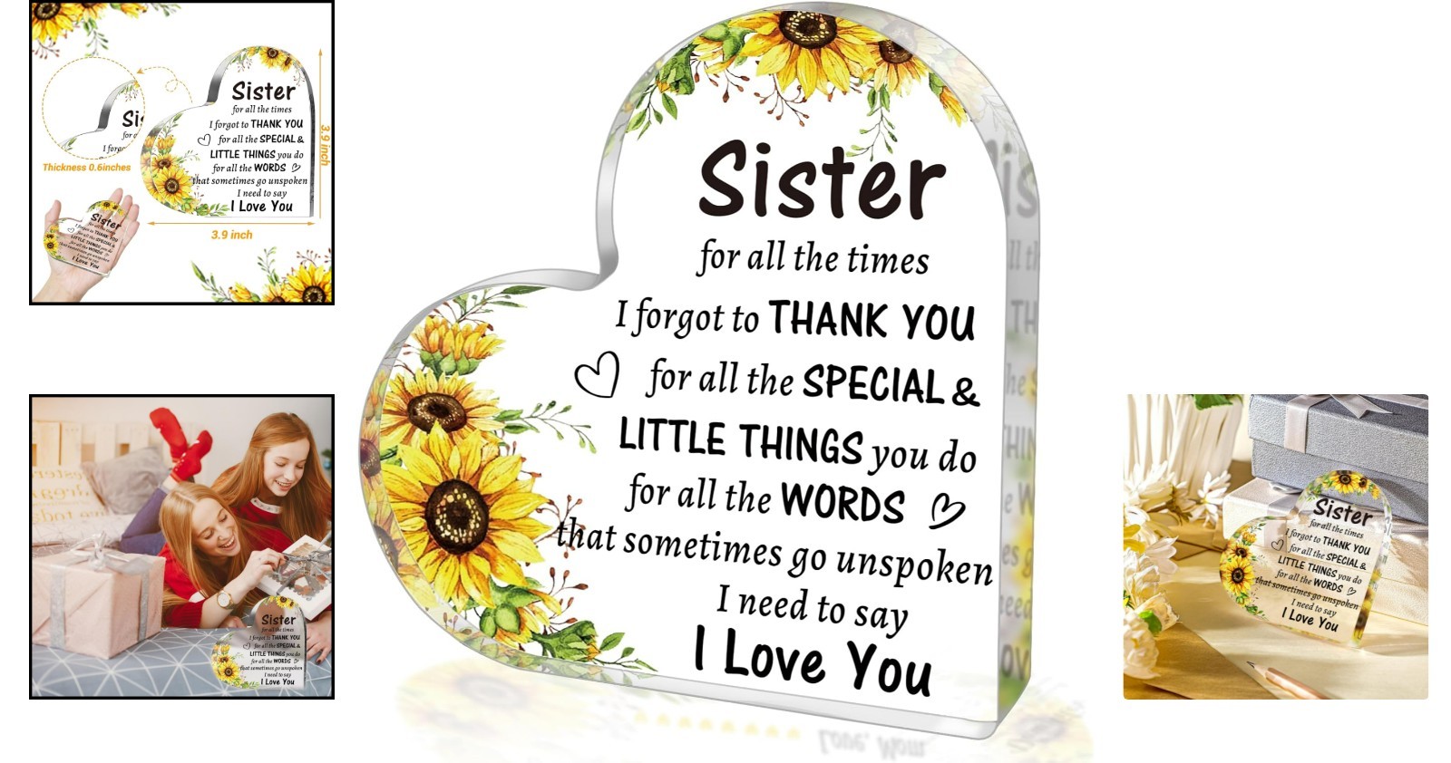 Personalized Acrylic Heart Sign – Touching Gifts for Sisters on Any Celebration