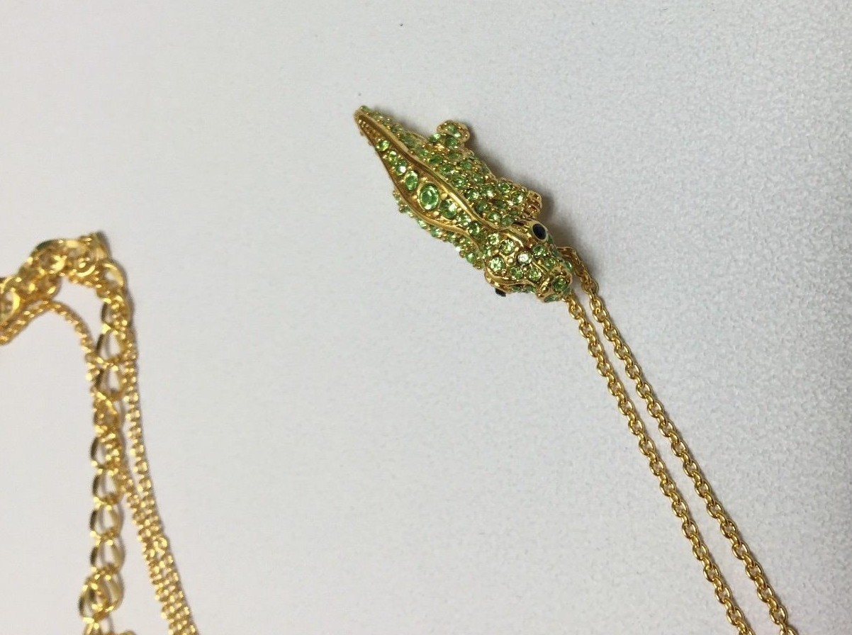 KATE SPADE NEW YORK Swamped Pavé Alligator Mini Pendant Necklace New