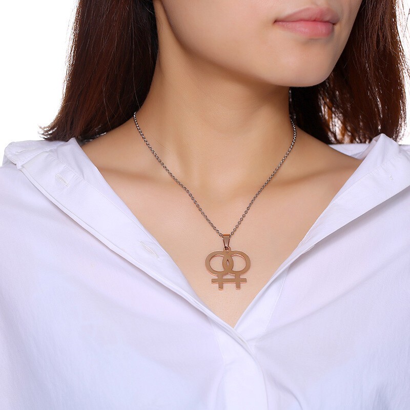 Gay & Lesbian Pride Symbol Pendant Women Men Necklace Couple Lover Fashion Gift
