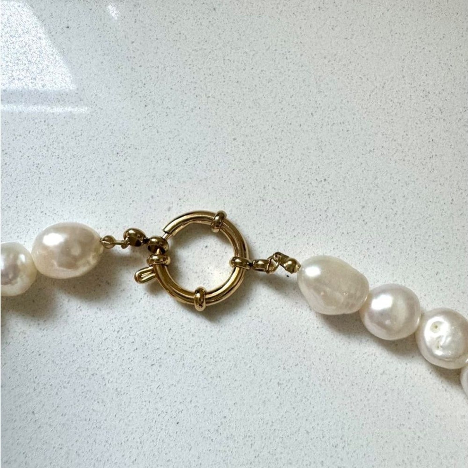 Freshwater Baroque Pearl Choker Necklace 8-12mm Genuine AAA Pearls Gold Clasp