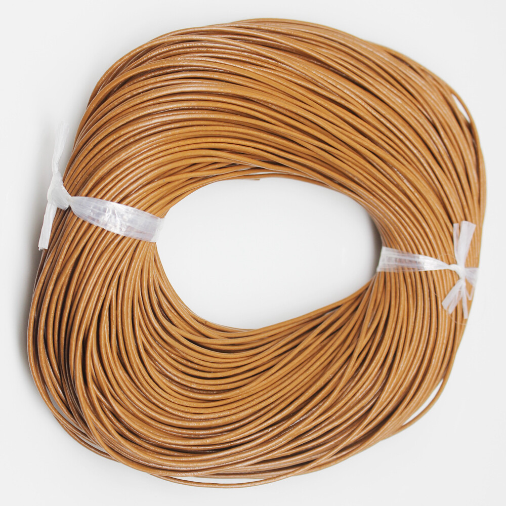 Deziloo Round Natural Leather 2mm Cord Necklace Silver Alloy Lobster Clasp