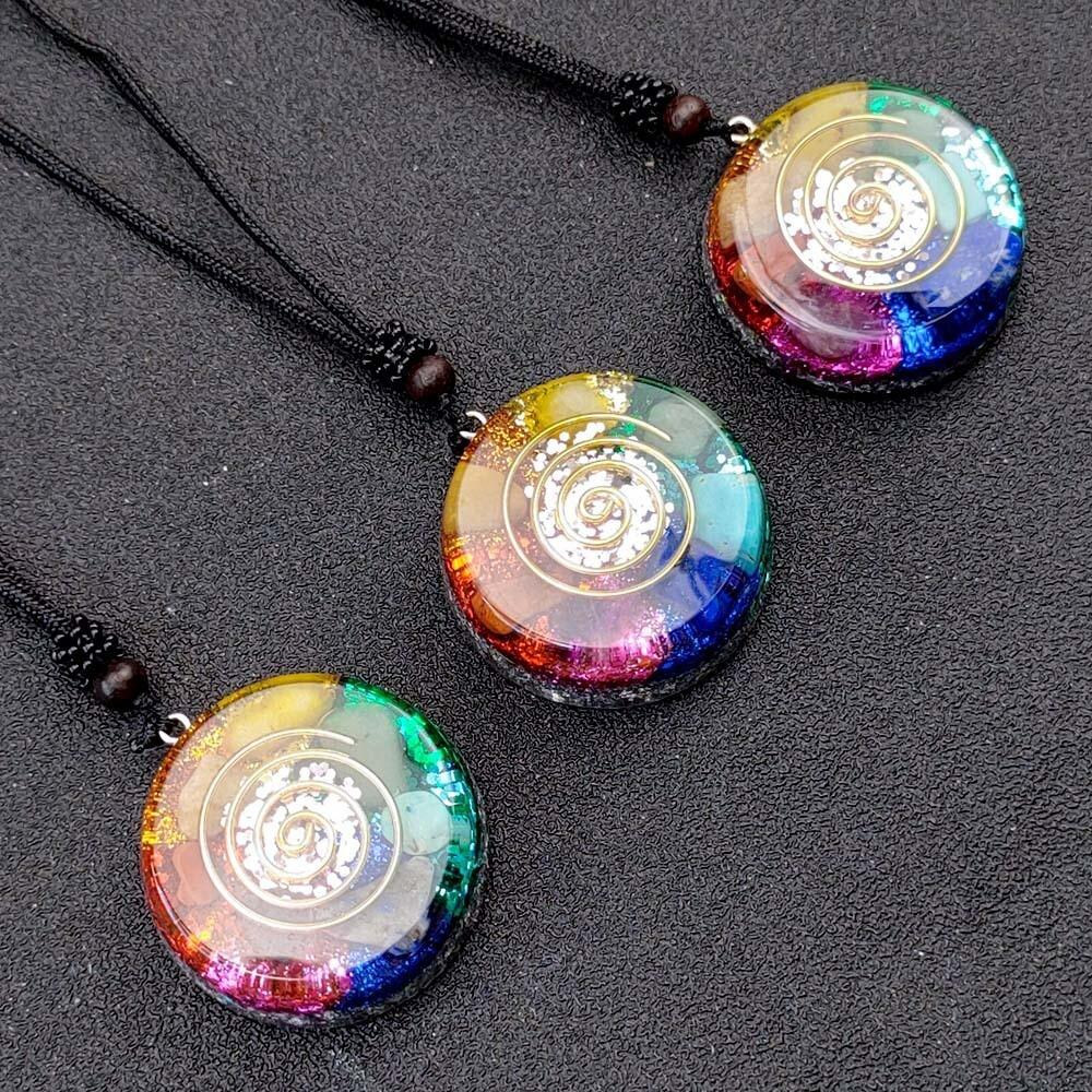 Orgonite Pendant Necklace Energy Chakra Crystal Healing Protection Jewelry