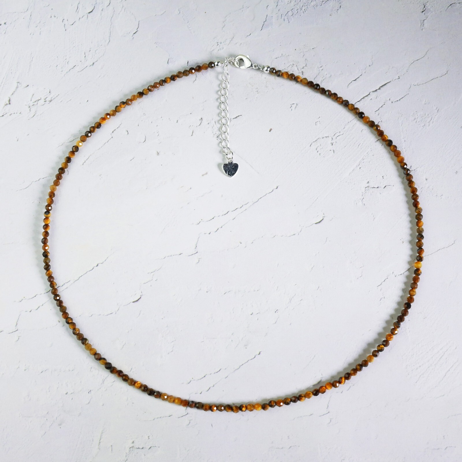 Tiger Eye Choker Delicate Stone Beads Necklace Tiger’s Eye Crystal Dainty Choker