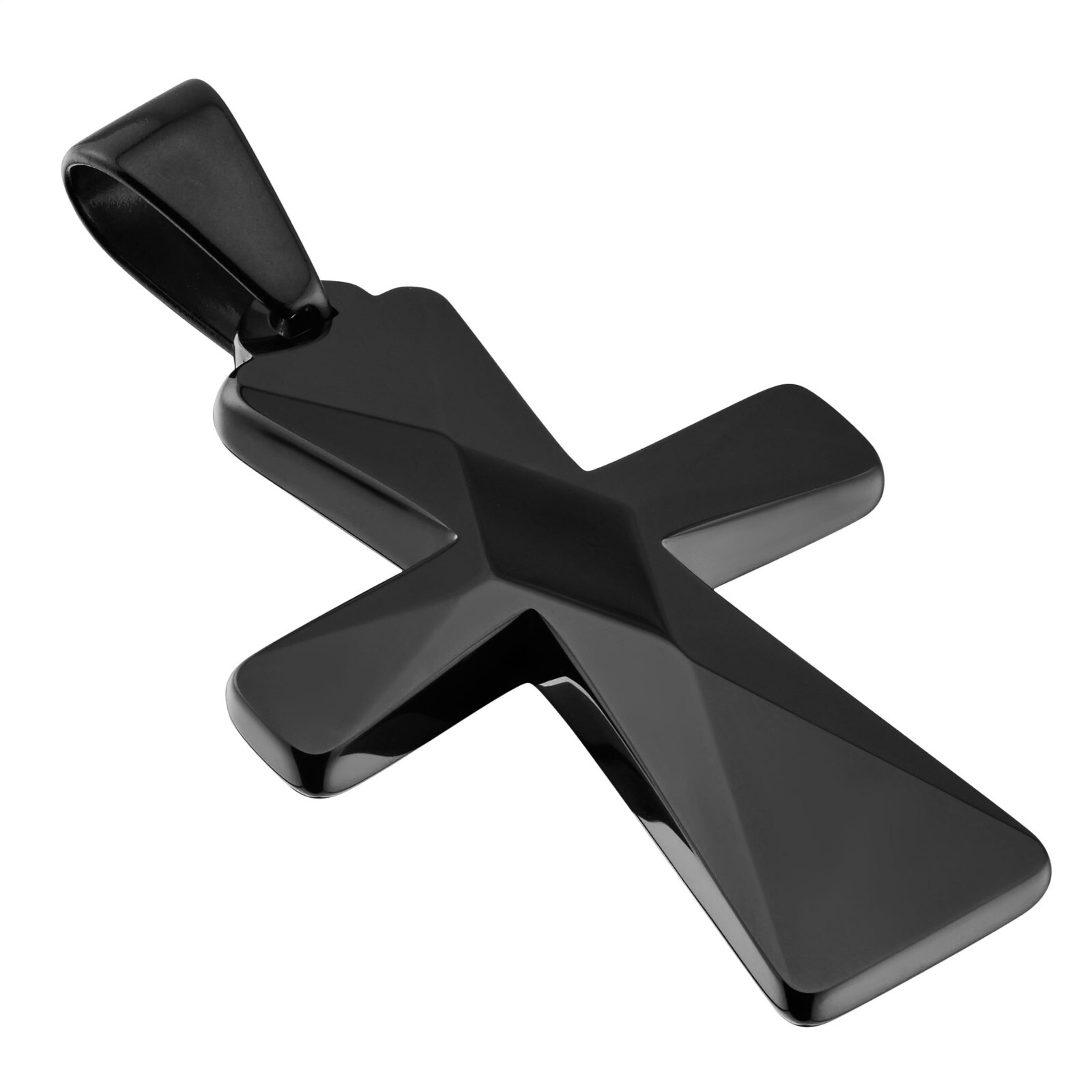 Tungsten Carbide Cross Pendants 16″-28″ Stainless Steel Cuban Chain