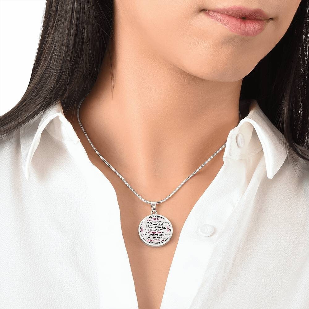 Daughter Gift from Mom, Dad Circle Necklace – Birthday Gift with Joyful Keepsake