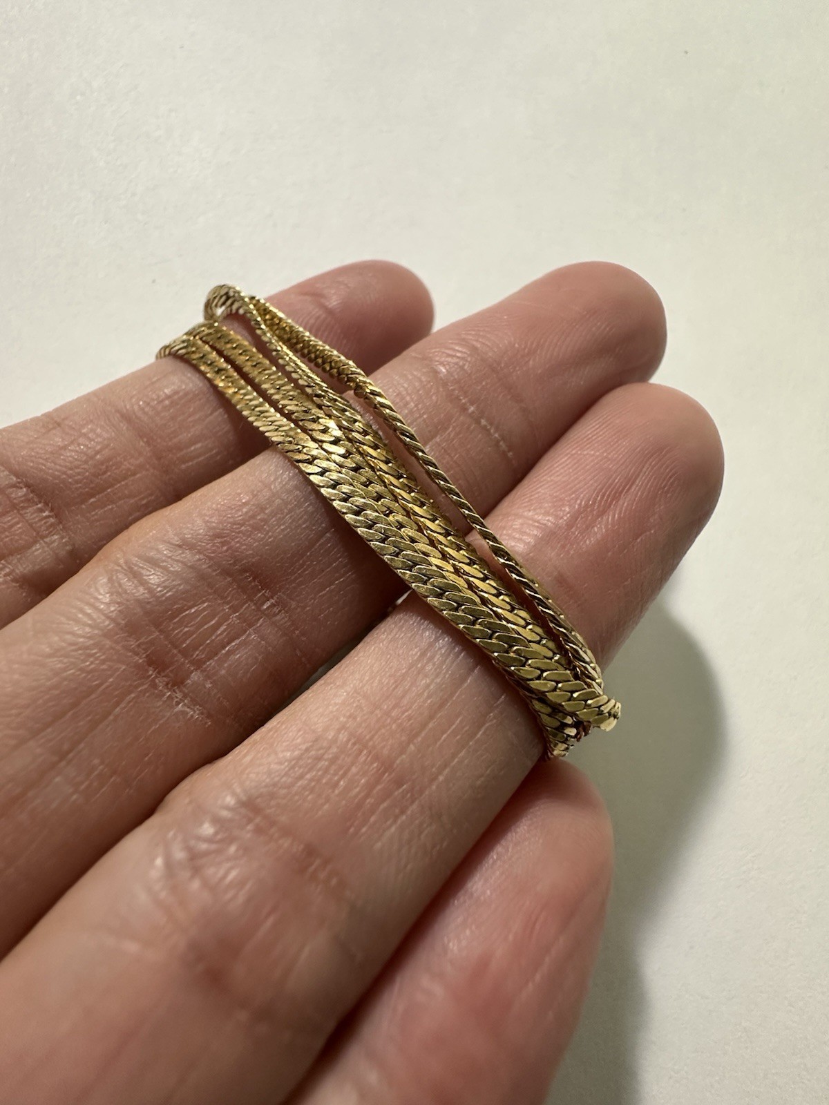 Vintage Baroness 1/20 14K GF Gold Filled Herringbone Chain Necklace 20”