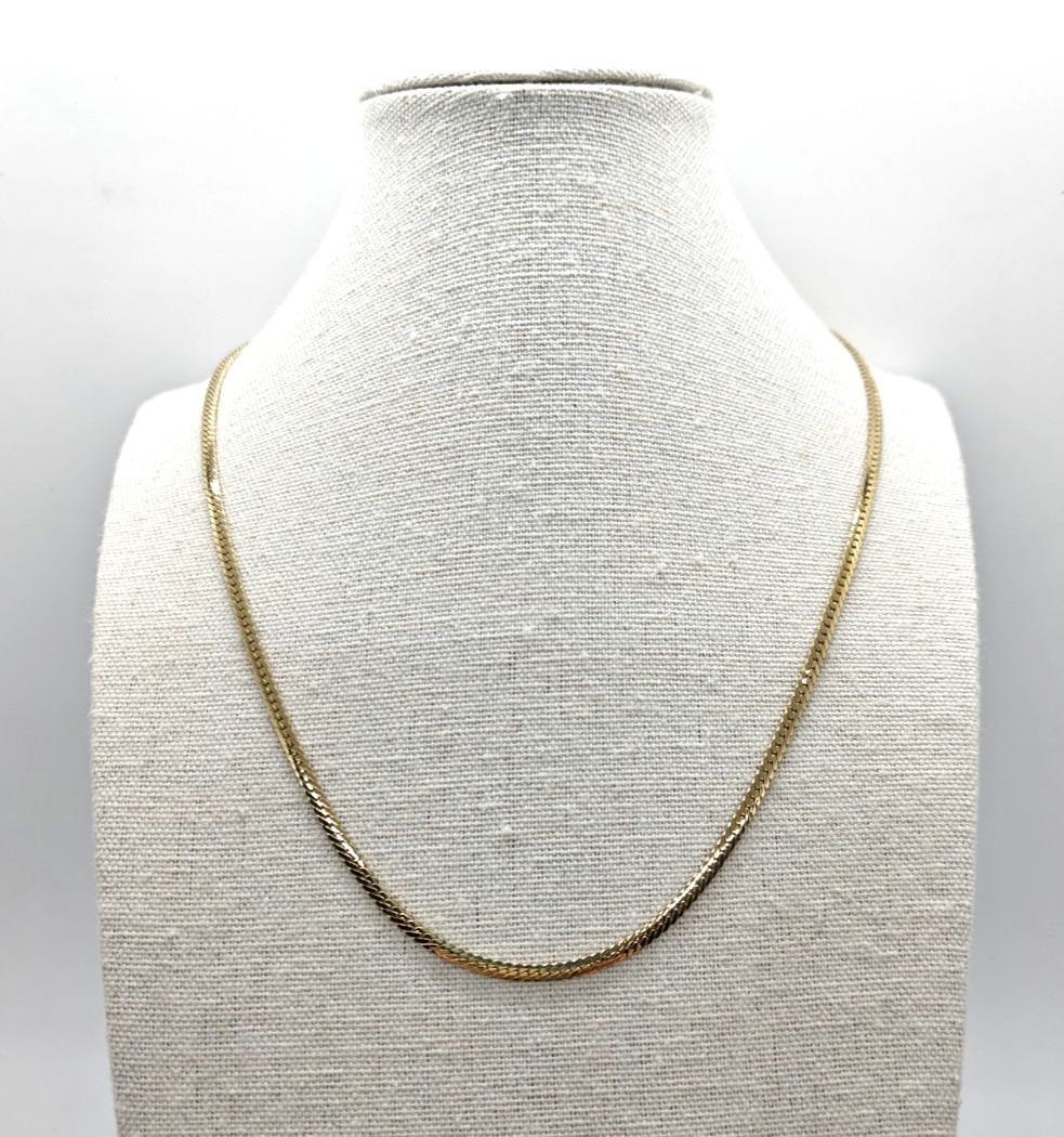 Vintage Ambassador Gold Tone Chain Herringbone Minimalist