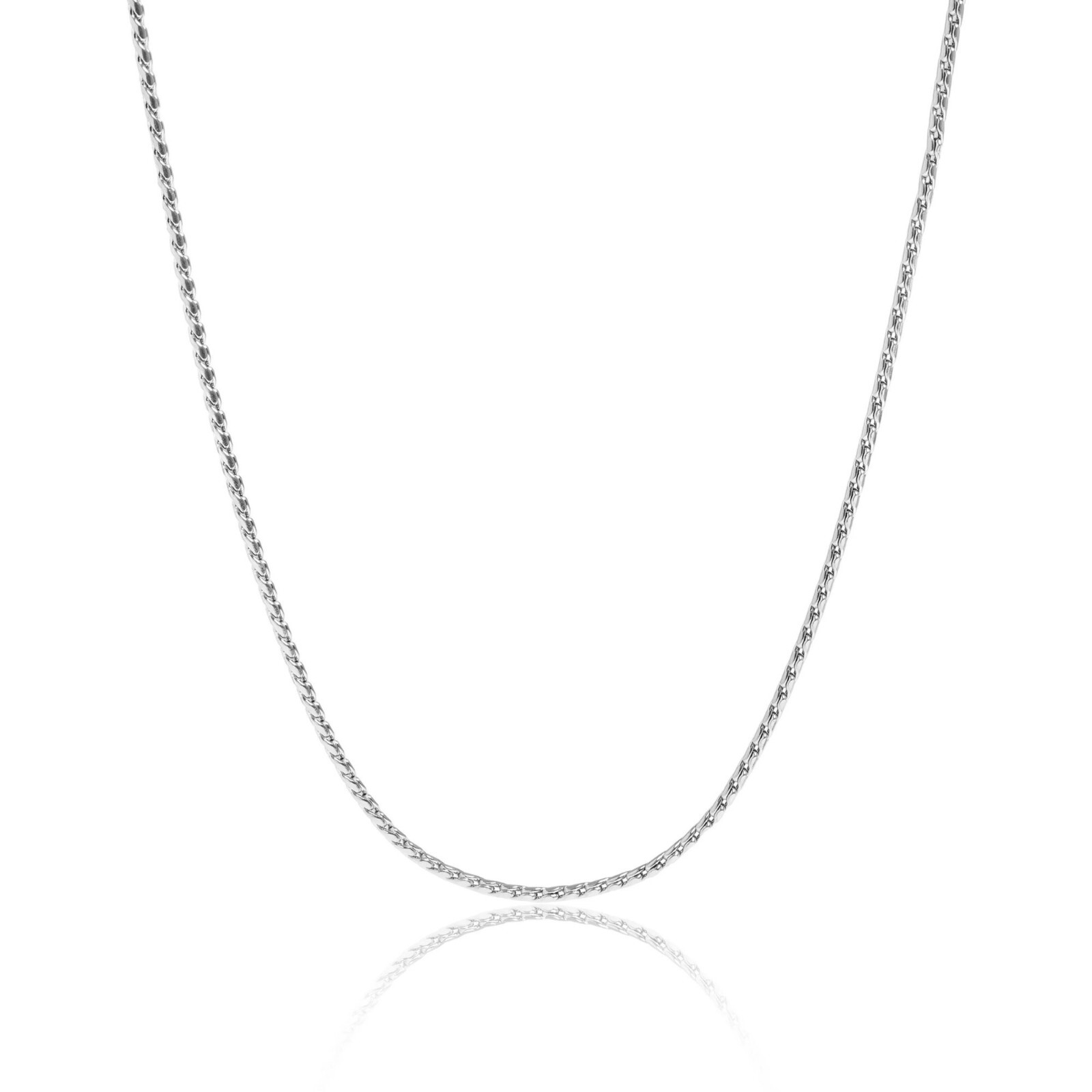 S Curve Serpentine Chain Silver 316L Stainless Steel 16-20in 1.3mm Wide Necklace