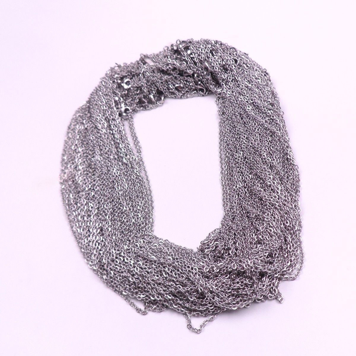 10pcs/lot 1.5/2/2.5/3.2mm Stainless Steel Oval Cross Chain Necklaces Wholesale