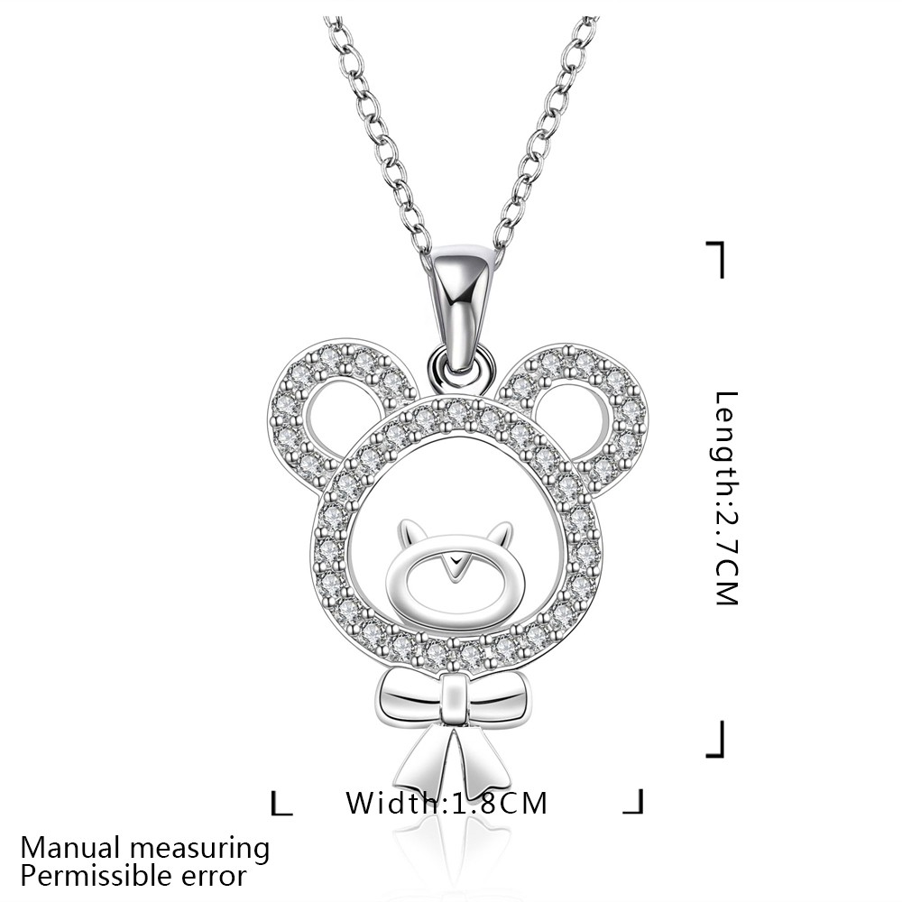 925 Sterling Silver Filled SF Micky Mouse CZ Pendant Necklace N-A670 Gift