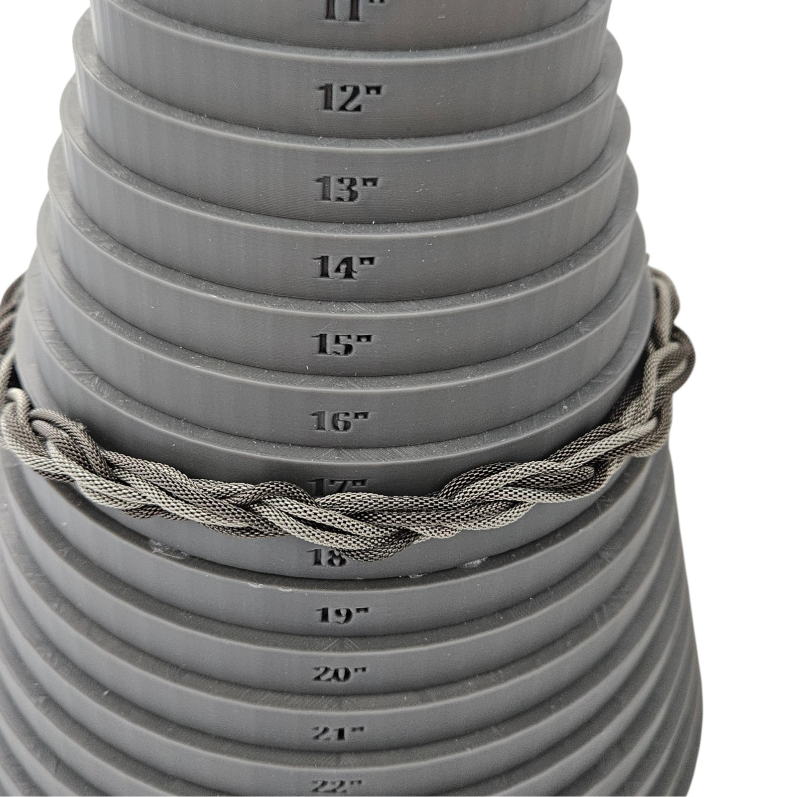 You and I Braided Satin Chain Black Grey Silver Statement Necklace 18-20″